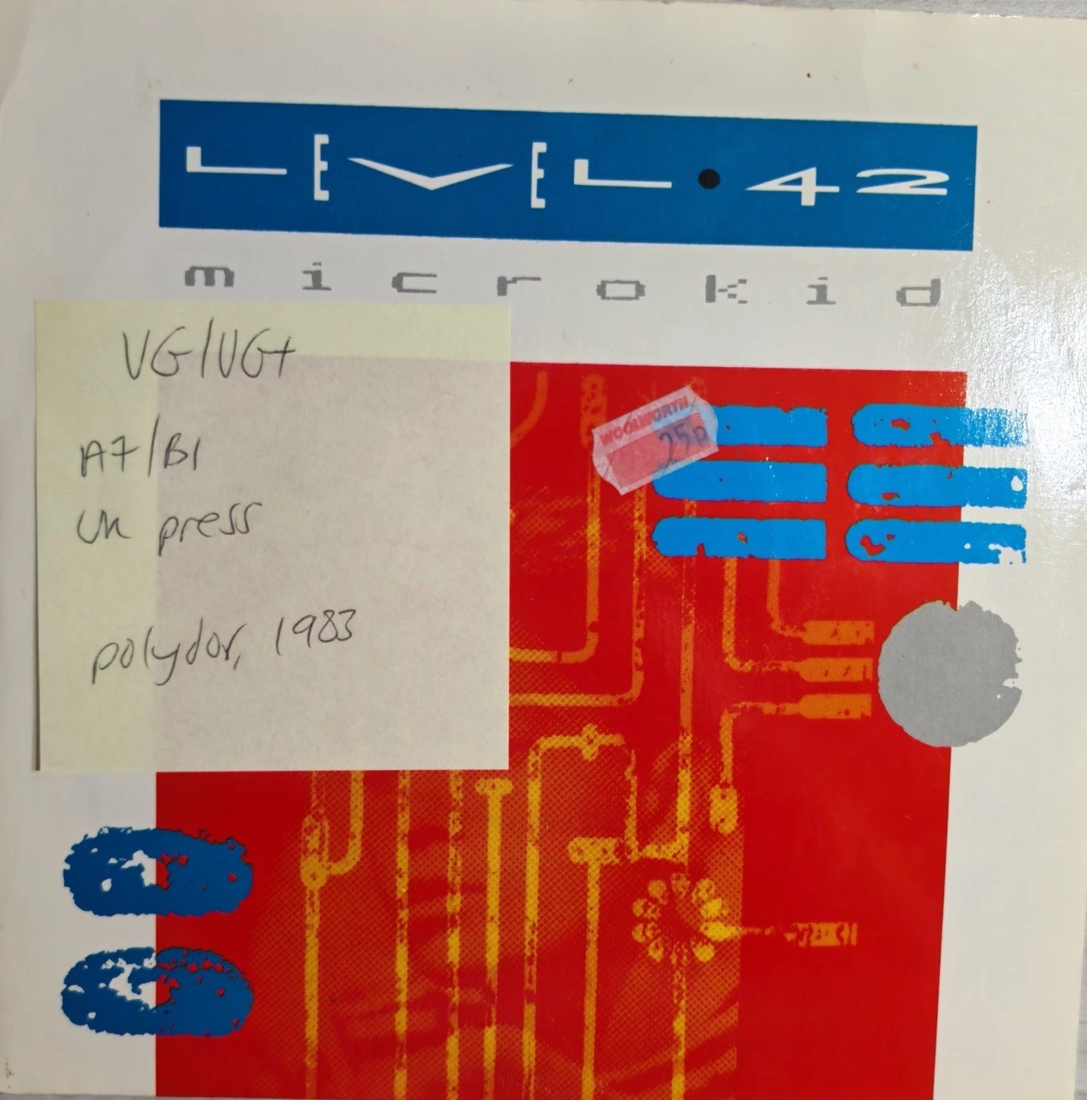 Level 42 Microkid Vinyl Record 7" VG/VG+ POSP 643 1983 sleeve Level 42 Microkid Vinyl Record 7" VG/VG+ POSP 643 1983 sleeve