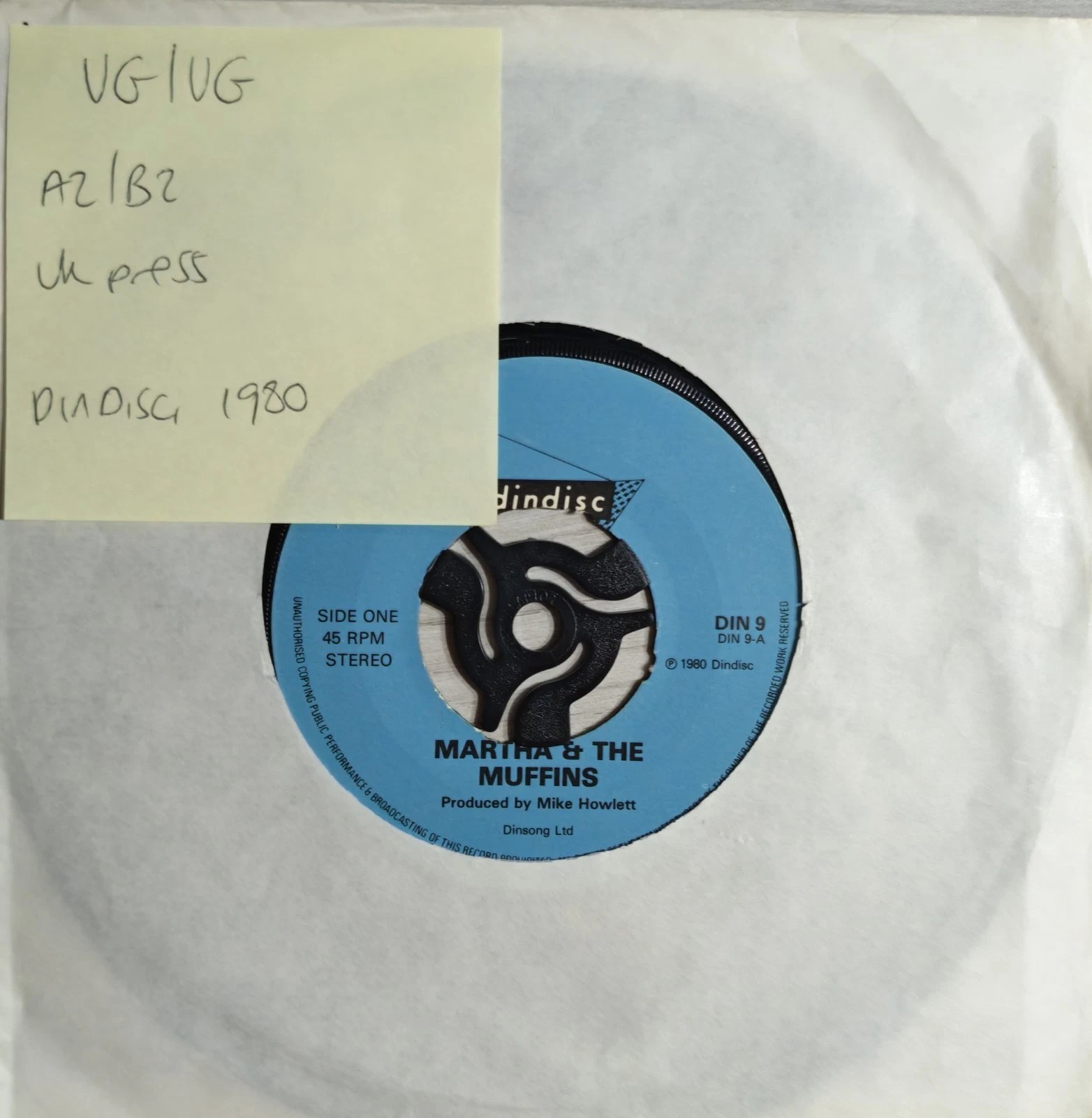 Martha & The Muffins Echo Beach Vinyl Record 7" VG/VG DIN 9 1980 sleeve Martha & The Muffins Echo Beach Vinyl Record 7" VG/VG DIN 9 1980 sleeve