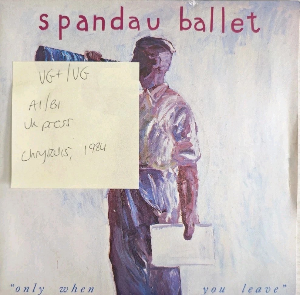 Spandau Ballet Only When You Leave Vinyl Record 7" VG+/VG SPAN3 1984 sleeve Spandau Ballet Only When You Leave Vinyl Record 7" VG+/VG SPAN3 1984 sleeve