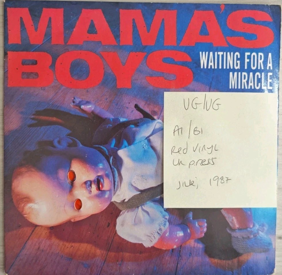Mama's Boys Waiting For A Miracle Red Vinyl Record 7" VG/VG JIVEX152 1987 sleeve Mama's Boys Waiting For A Miracle Red Vinyl Record 7" VG/VG JIVEX152 1987 sleeve