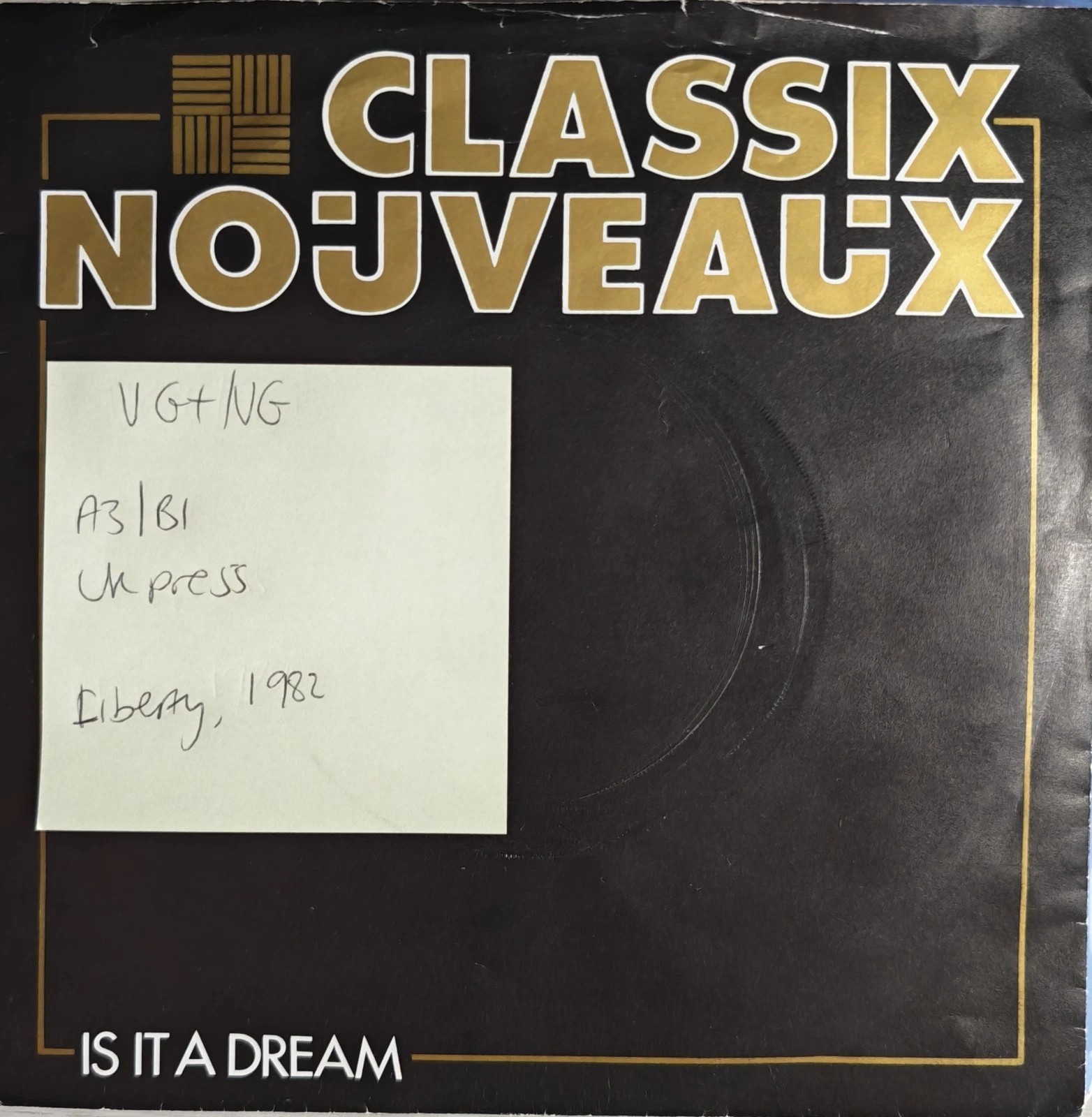 Classix Nouveaux Is It A Dream / Where To Go Vinyl Record 7" VG+/VG BP409 1982 sleeve Classix Nouveaux Is It A Dream / Where To Go Vinyl Record 7" VG+/VG BP409 1982 sleeve
