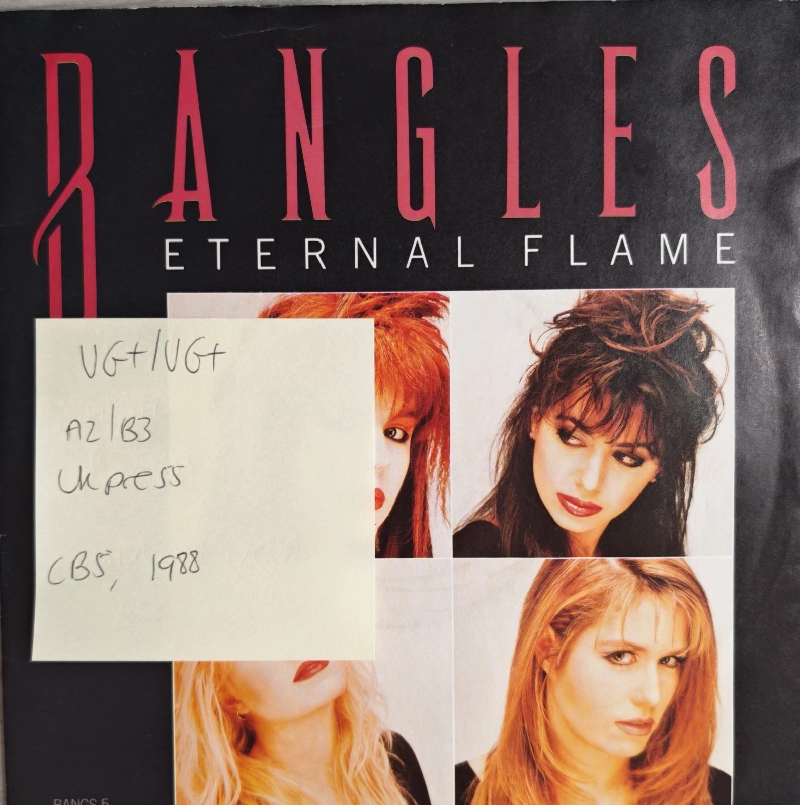 Bangles Eternal Flame Vinyl Record 7" VG+/VG+ BANGS 5 1988 sleeve Bangles Eternal Flame Vinyl Record 7" VG+/VG+ BANGS 5 1988 sleeve