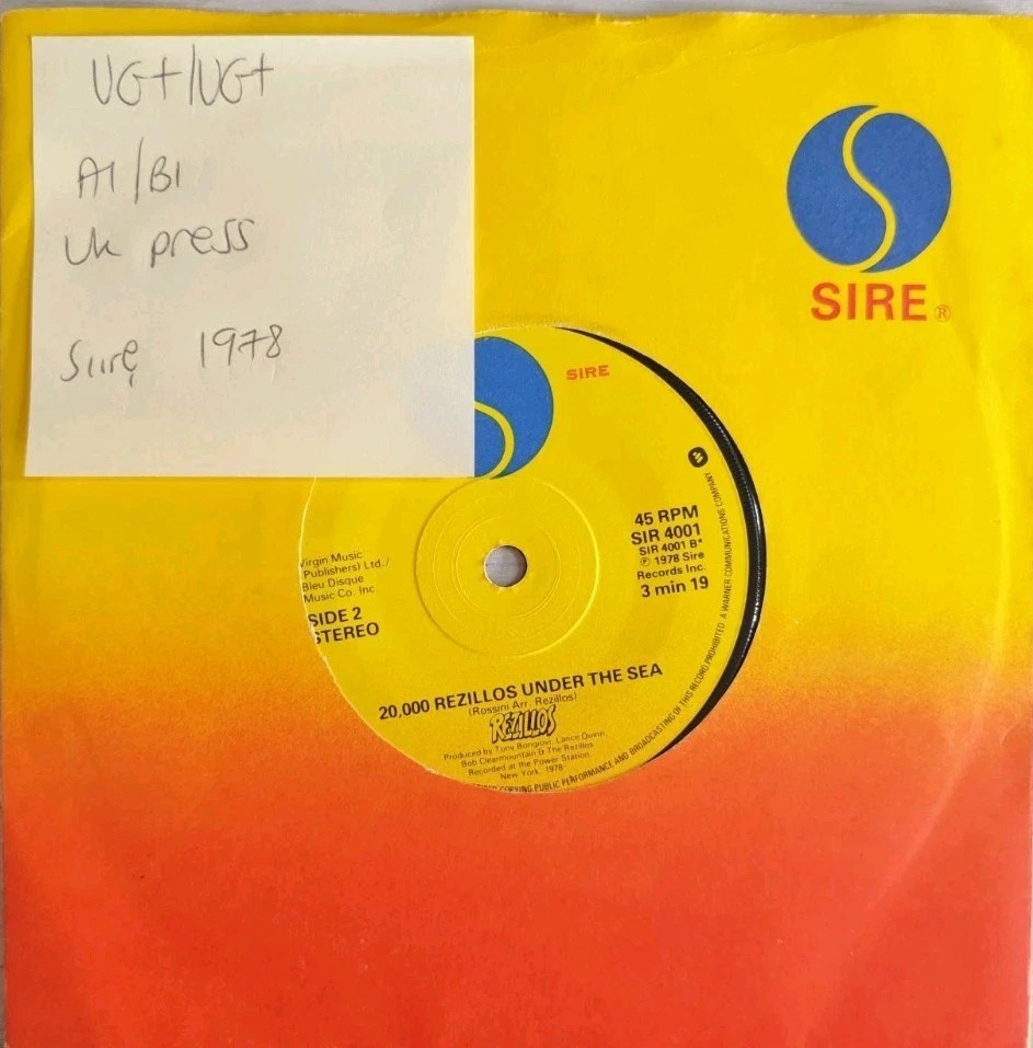 Rezillos Top Of The Pops Vinyl Record 7" VG+/VG+ SIR 4001 1978 sleeve Rezillos Top Of The Pops Vinyl Record 7" VG+/VG+ SIR 4001 1978 sleeve