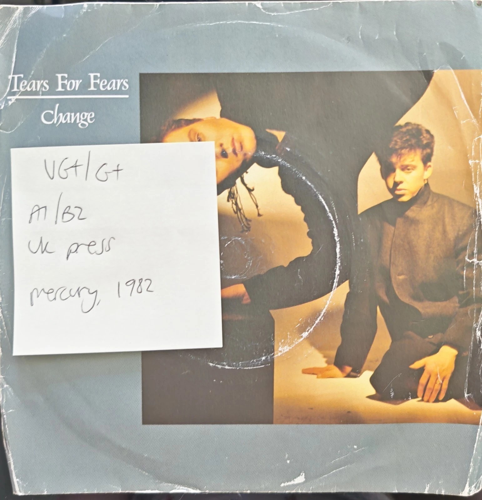 Tears For Fears Change / The Conflict Vinyl Record 7" VG+/G+ IDEA4 1982 sleeve Tears For Fears Change / The Conflict Vinyl Record 7" VG+/G+ IDEA4 1982 sleeve