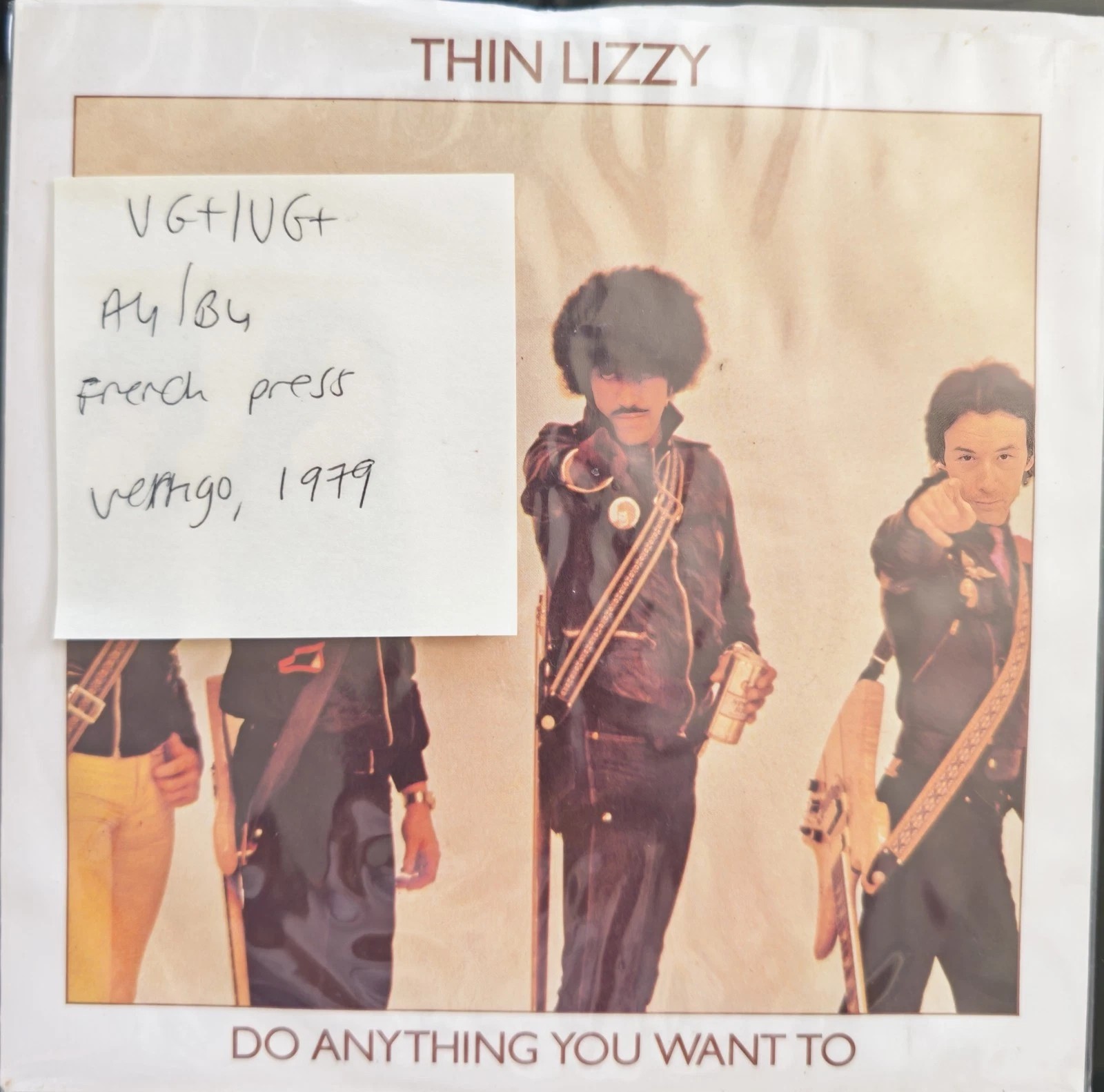 Thin Lizzy Do Anything You Want To Vinyl Record 7" VG+/VG+ LIZZY004 1979 sleeve Thin Lizzy Do Anything You Want To Vinyl Record 7" VG+/VG+ LIZZY004 1979 sleeve