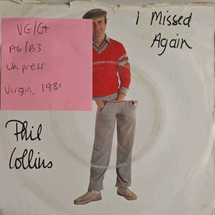 Phil Collins I Missed Again Vinyl Record 12" VG/G+ VS402-12 1981 sleeve Phil Collins I Missed Again Vinyl Record 12" VG/G+ VS402-12 1981 sleeve