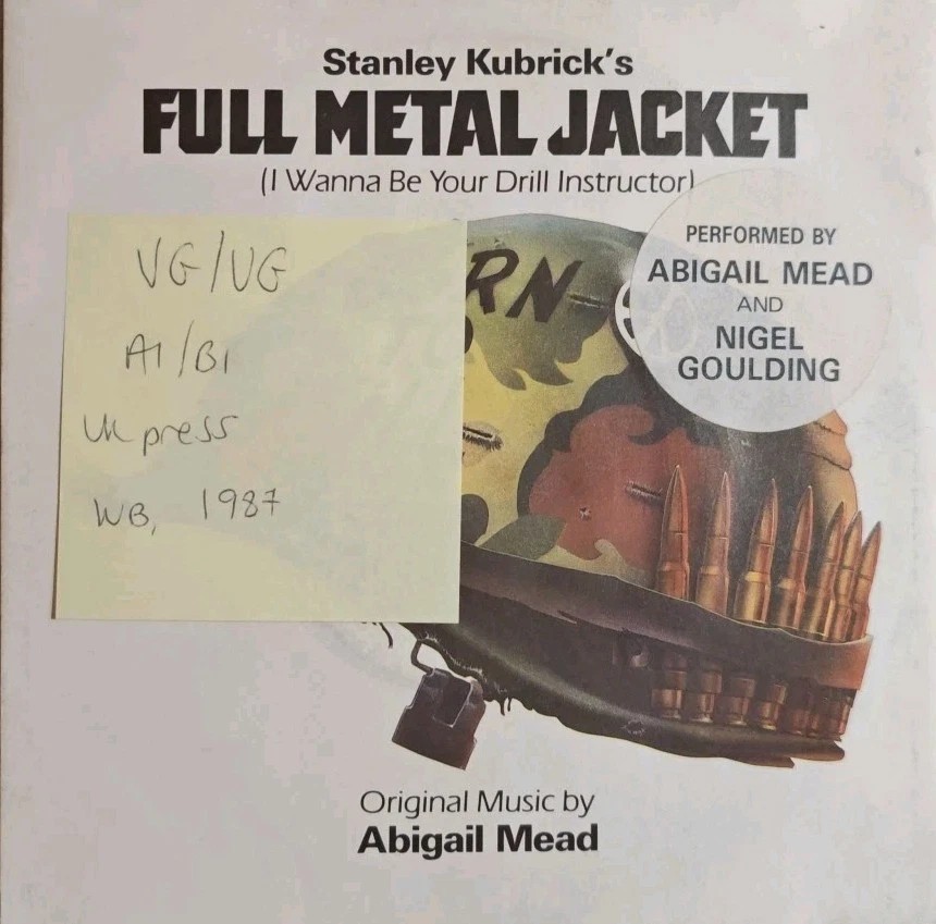 Abigail Mead Full Metal Jacket Vinyl Record 12" VG/VG W8187T 1987 vinyl record sleeve Abigail Mead Full Metal Jacket Vinyl Record 12" VG/VG W8187T 1987 vinyl record sleeve