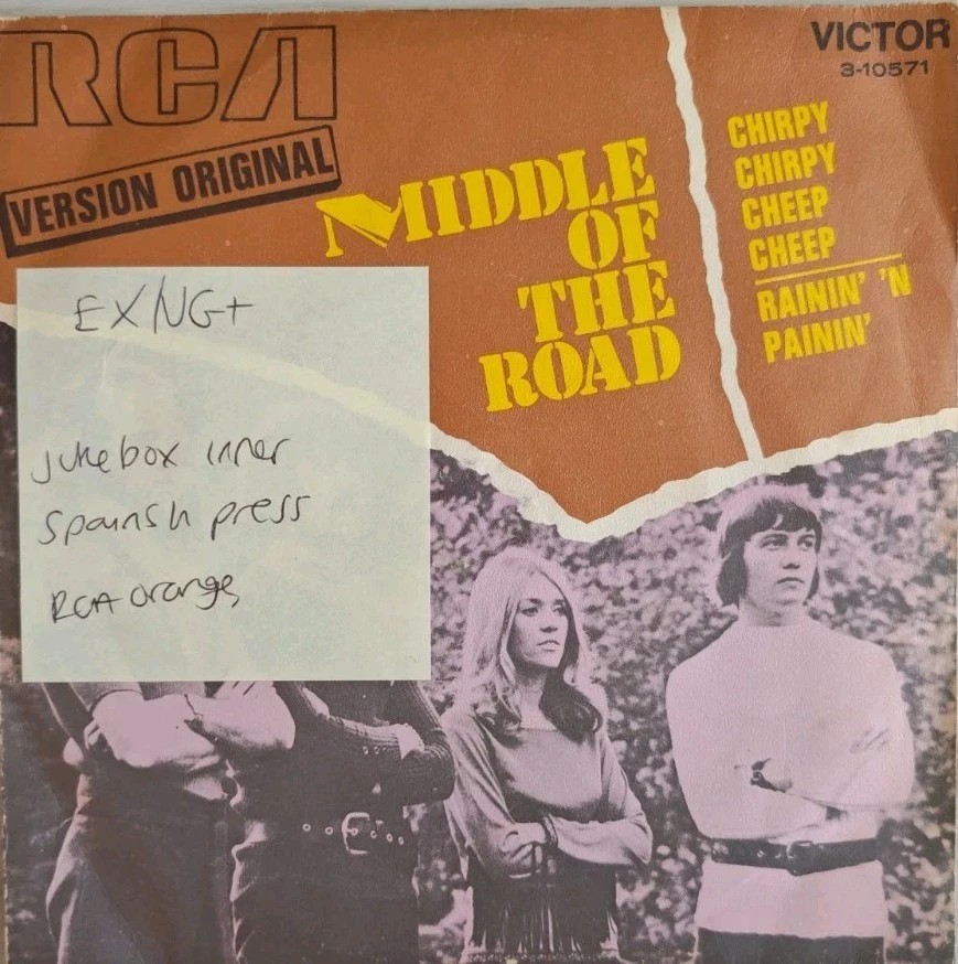 Middle Of The Road Chirpy Chirpy Cheep Cheep Vinyl Record 7" EX/VG+ 3-10571 vinyl record sleeve Middle Of The Road Chirpy Chirpy Cheep Cheep Vinyl Record 7" EX/VG+ 3-10571 vinyl record sleeve