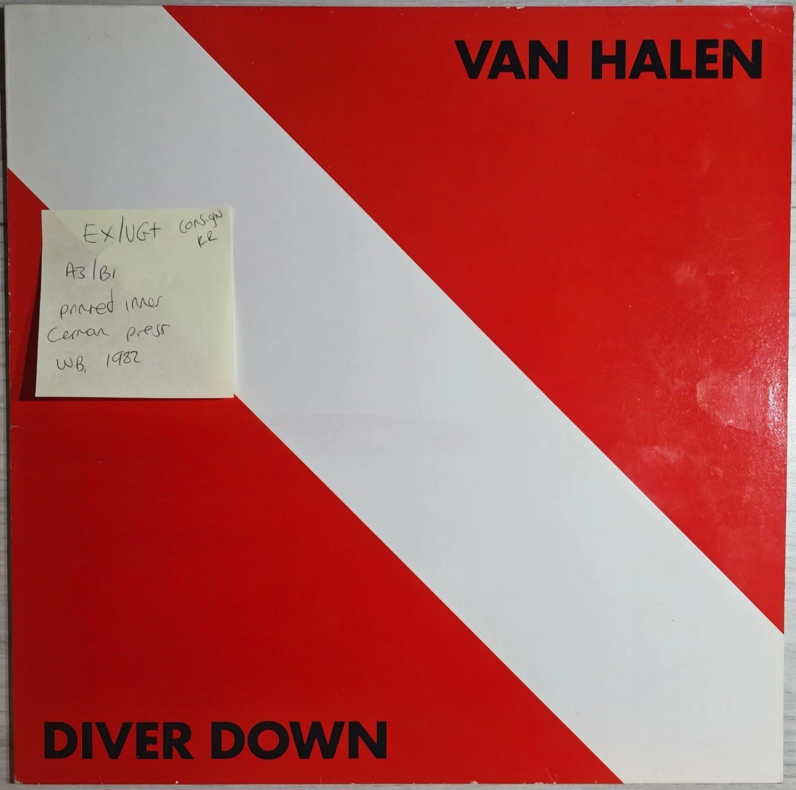 Van Halen Diver Down Vinyl Record LP EX/VG+ WB K 57 003 1982 vinyl record sleeve Van Halen Diver Down Vinyl Record LP EX/VG+ WB K 57 003 1982 sleeve