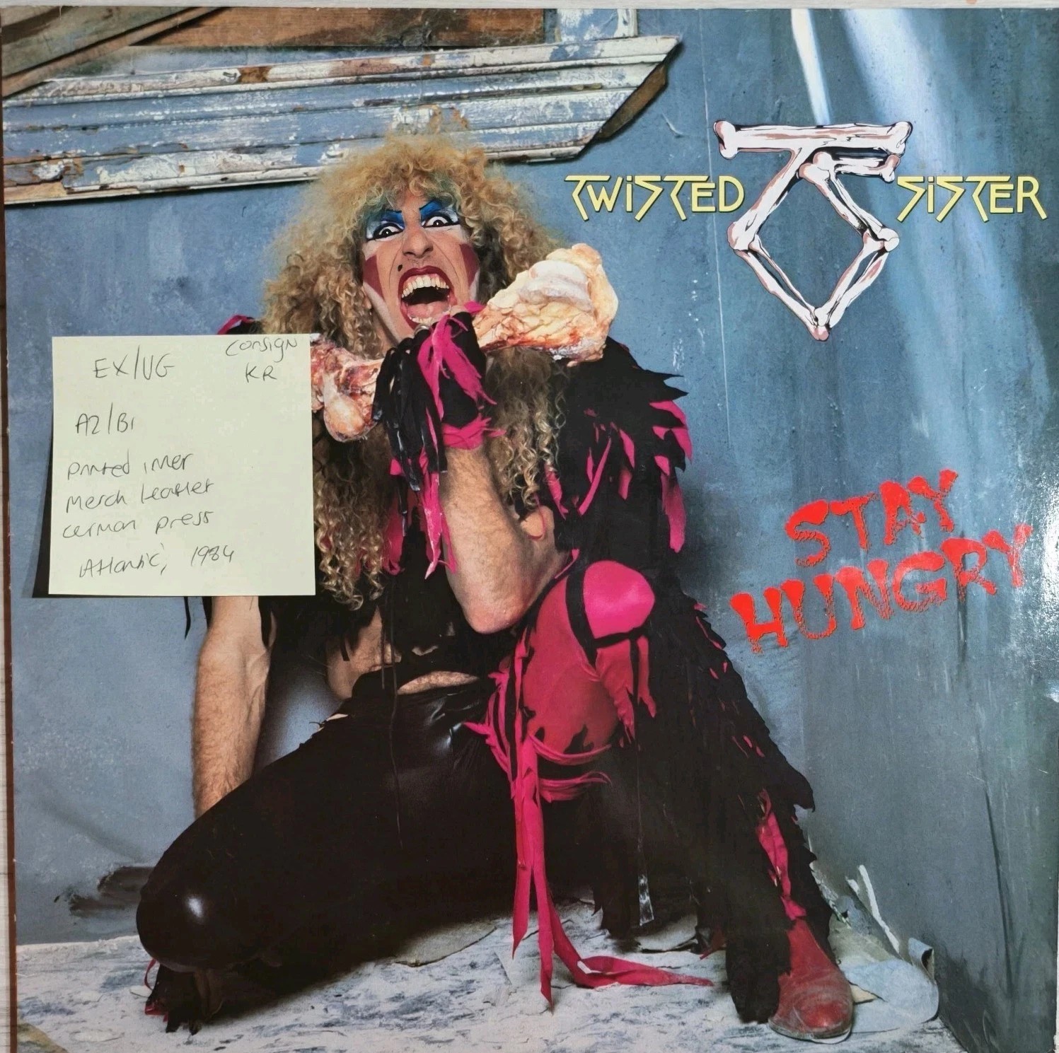 Twisted Sister Stay Hungry Vinyl Record LP EX/VG 780 156-1 1984 vinyl record sleeve Twisted Sister Stay Hungry Vinyl Record LP EX/VG 780 156-1 1984 vinyl record sleeve
