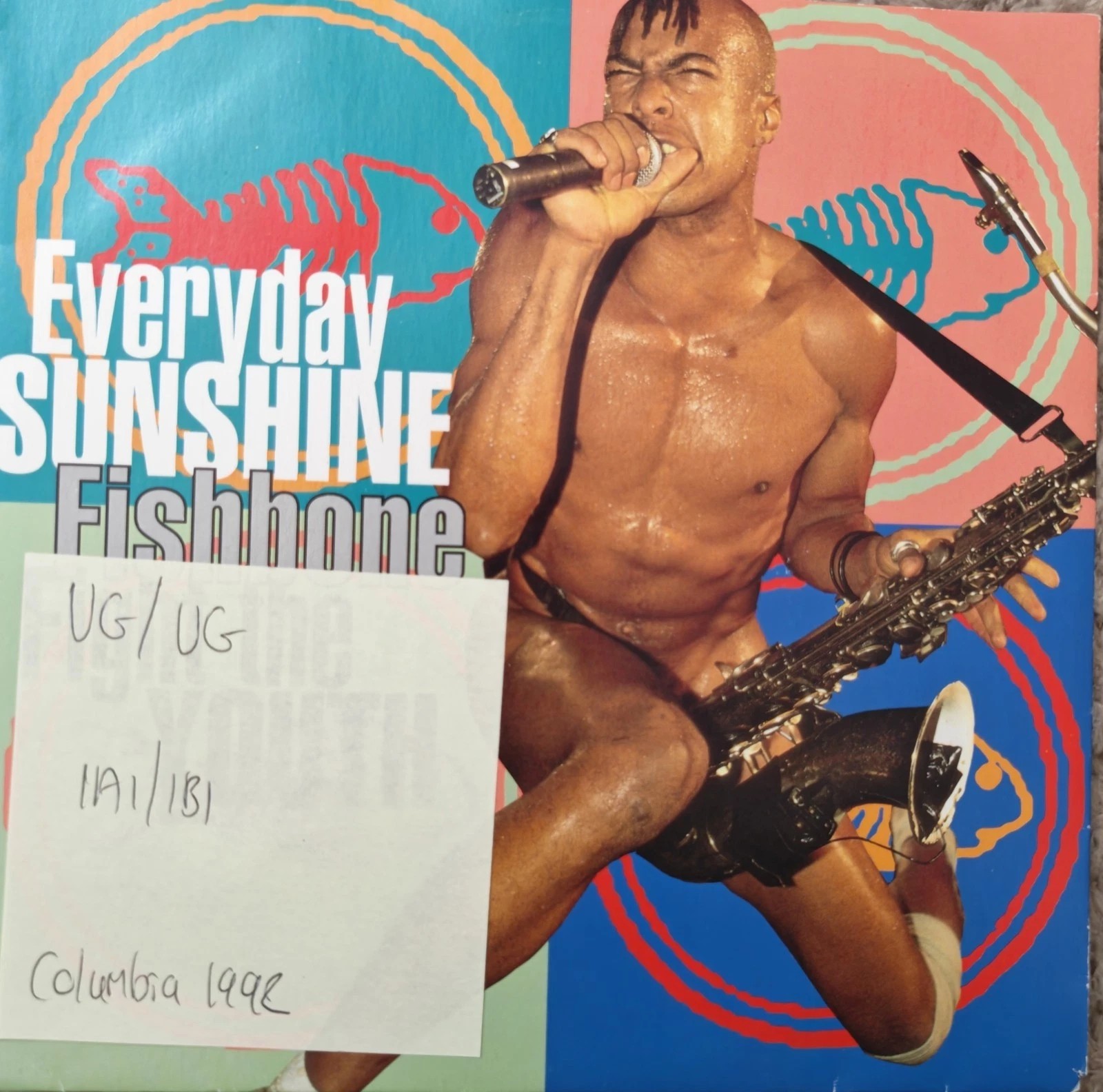 Fishbone Everyday Sunshine / Fight The Youth Vinyl Record 7" VG/VG 658193 1992 vinyl record sleeve Fishbone Everyday Sunshine / Fight The Youth Vinyl Record 7" VG/VG 658193 1992 vinyl record sleeve