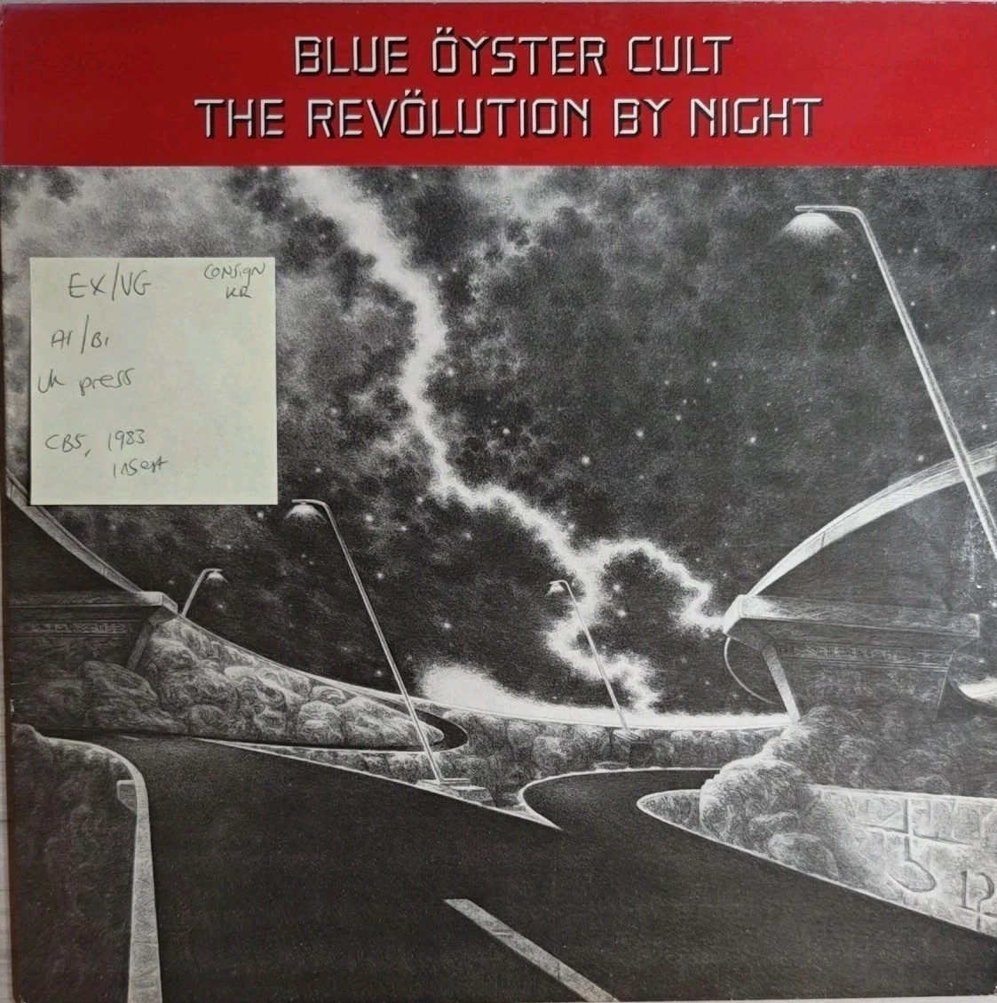 Blue Oyster Cult The Revolution By Night Vinyl Record LP EX/VG CBS 25686 1983 vinyl record sleeve Blue Oyster Cult The Revolution By Night Vinyl Record LP EX/VG CBS 25686 1983 sleeve