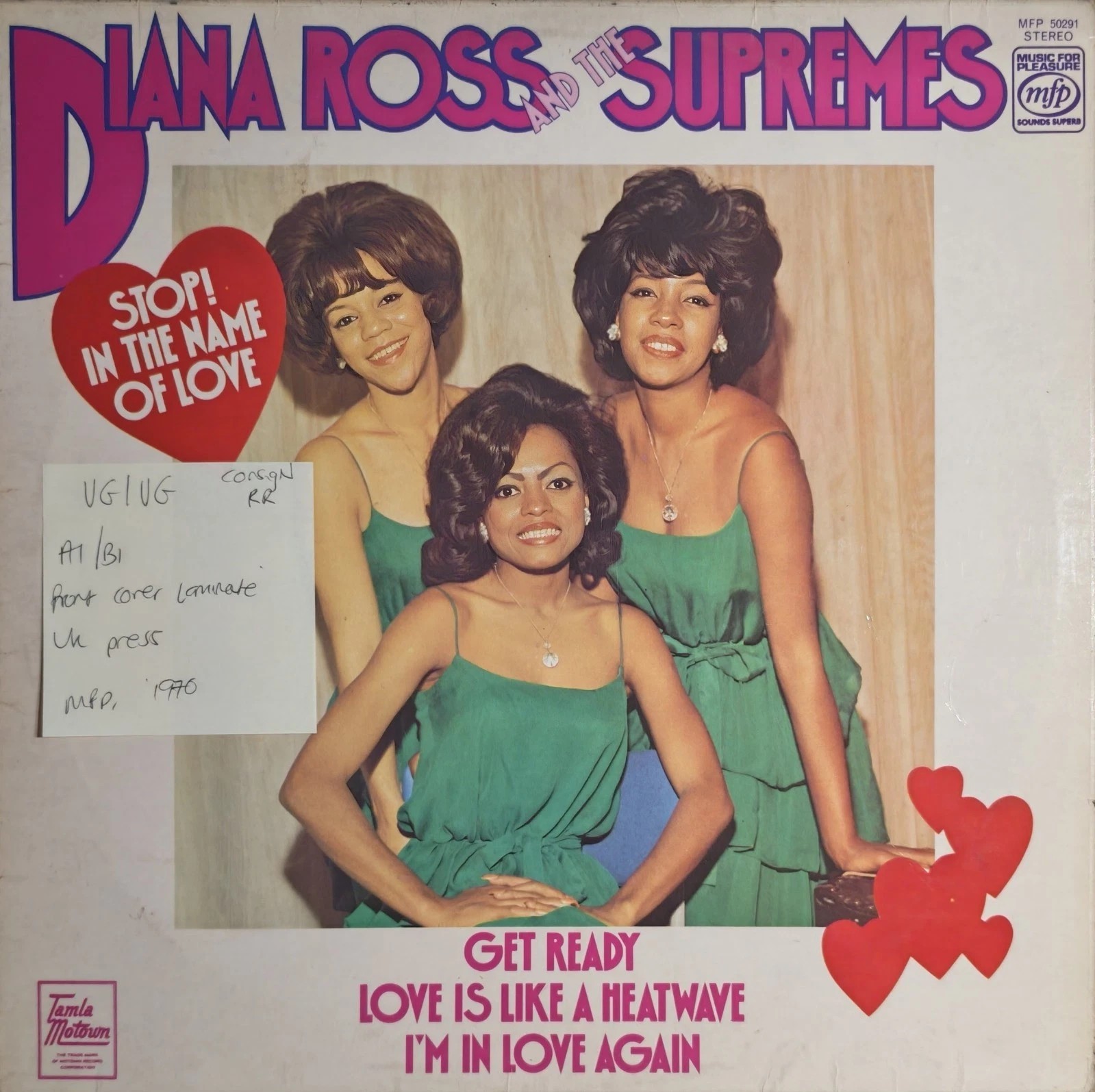 Diana Ross & Supremes Stop! In The Name Of Love Vinyl Record LP VG/VG MFP50291 vinyl record sleeve Diana Ross & Supremes Stop! In The Name Of Love Vinyl Record LP VG/VG MFP50291 vinyl record sleeve