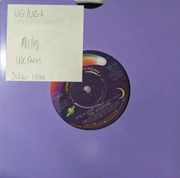 The Whispers It's A Love Thing Vinyl Record 7" VG/VG+ SO16 vinyl record sleeve The Whispers It's A Love Thing Vinyl Record 7" VG/VG+ SO16 vinyl record sleeve