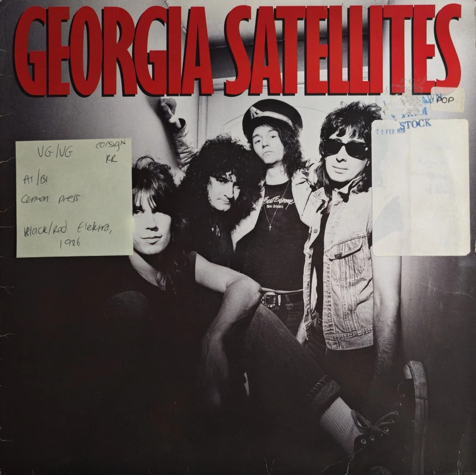 The Georgia Satellites Georgia Satellites Vinyl Record LP VG/VG 960496-1 1986 vinyl record sleeve The Georgia Satellites Georgia Satellites Vinyl Record LP VG/VG 960496-1 1986 vinyl record sleeve
