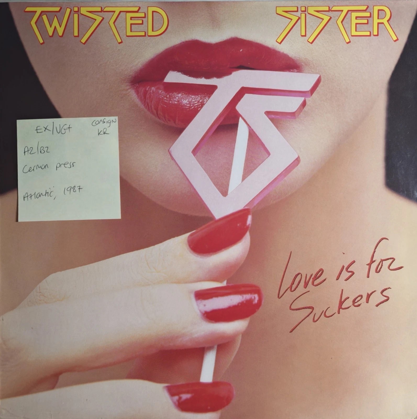 Twisted Sister Love Is For Suckers Vinyl Record LP EX/VG+ 781772-1 1987 vinyl record sleeve Twisted Sister Love Is For Suckers Vinyl Record LP EX/VG+ 781772-1 1987 vinyl record sleeve