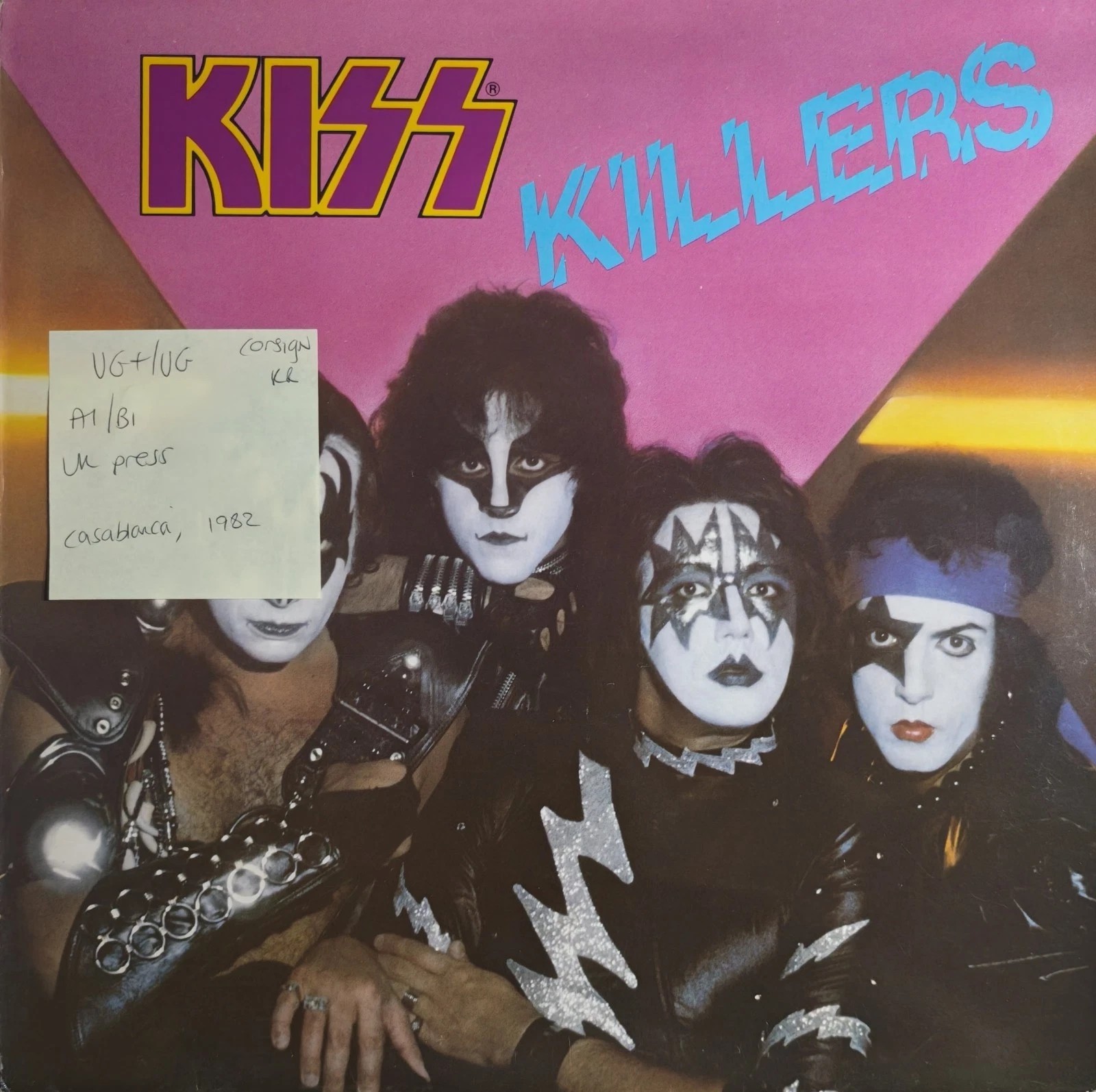 Kiss Killers Vinyl Record LP VG+/VG CANL1 1982 vinyl record sleeve Kiss Killers Vinyl Record LP VG+/VG CANL1 1982 vinyl record sleeve