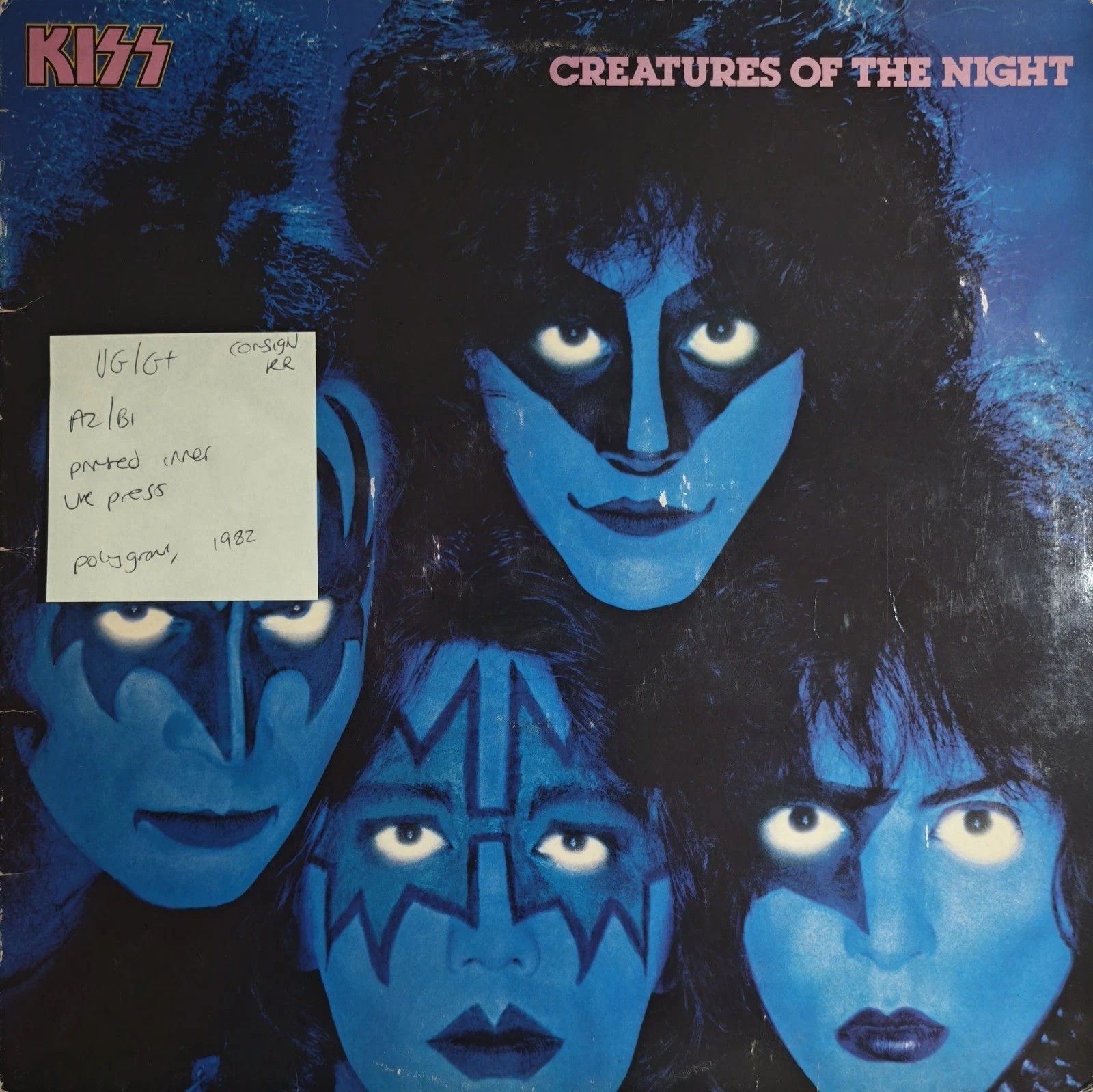 Kiss Creatures Of The Night Vinyl Record LP VG/G+ CANL4 1982 vinyl record sleeve Kiss Creatures Of The Night Vinyl Record LP VG/G+ CANL4 1982 vinyl record sleeve