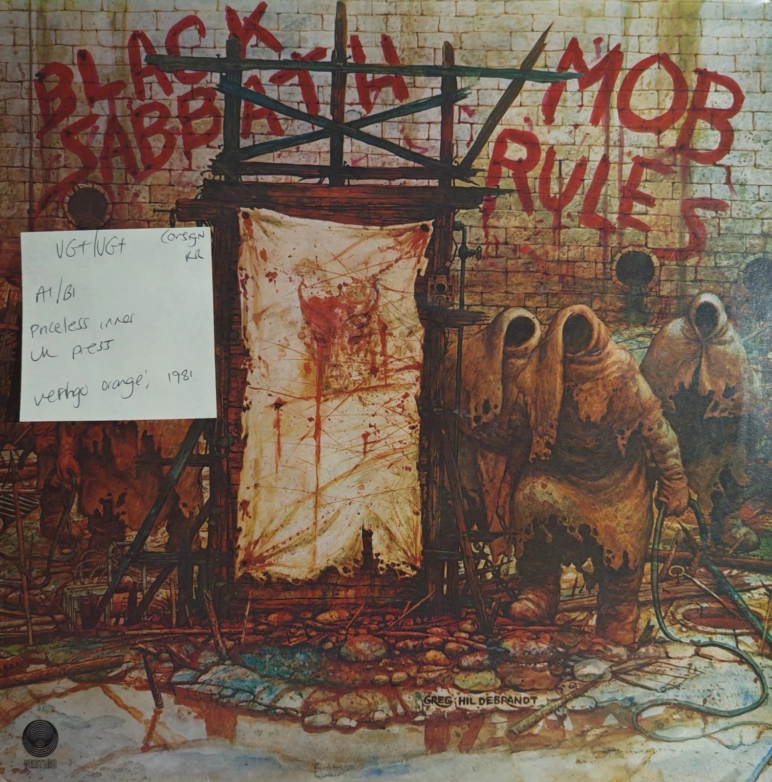 Black Sabbath Mob Rules Vinyl Record LP VG+/VG+ 6302119 vinyl record sleeve Black Sabbath Mob Rules Vinyl Record LP VG+/VG+ 6302119 vinyl record sleeve