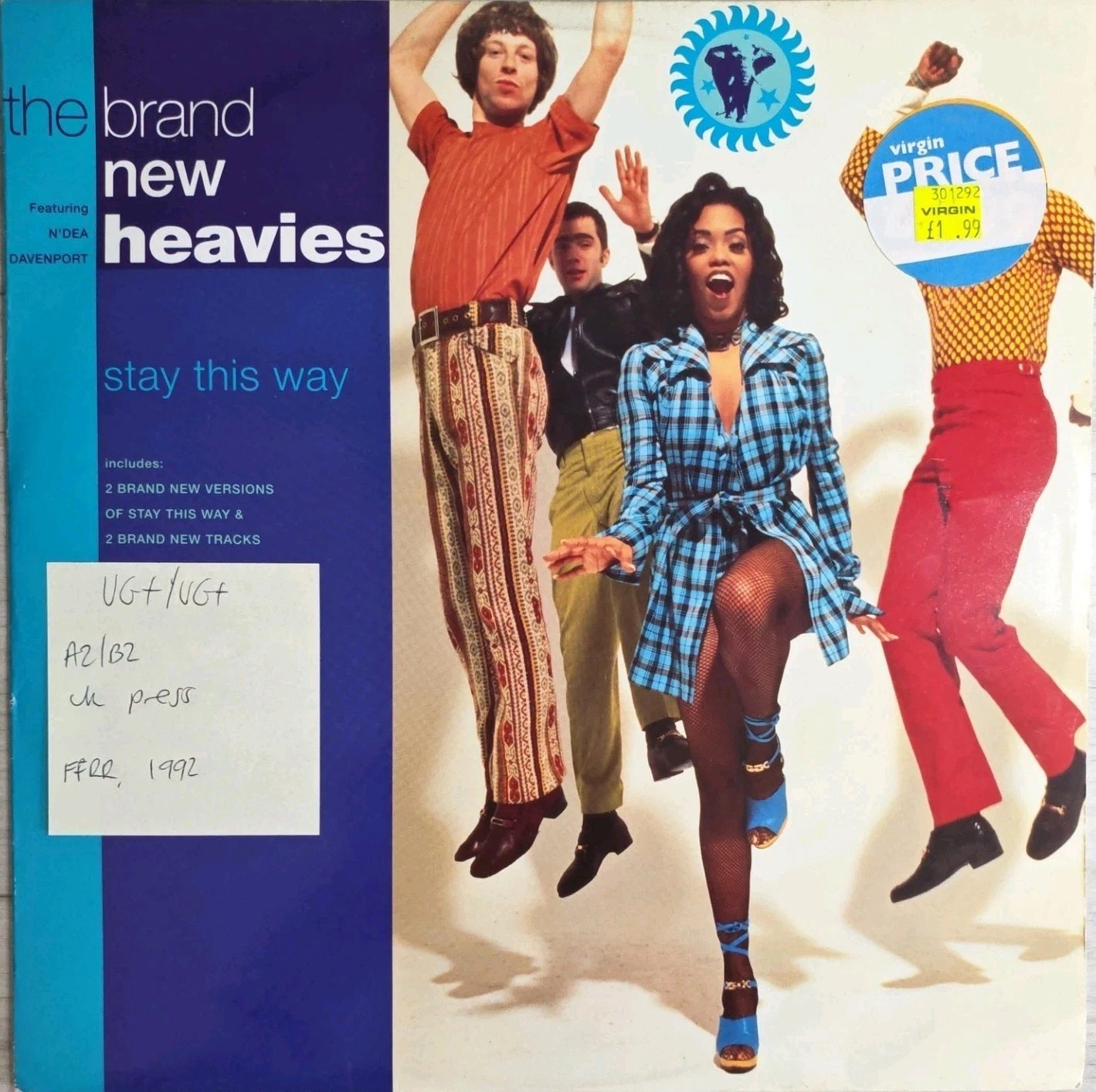 The Brand New Heavies Stay This Way Vinyl Record 12" VG+/VG+ BNHX 2 1992 vinyl record sleeve The Brand New Heavies Stay This Way Vinyl Record 12" VG+/VG+ BNHX 2 1992 vinyl record sleeve
