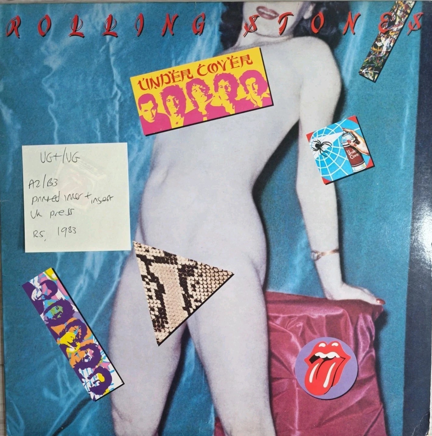 The Rolling Stones Undercover Vinyl Record LP VG+/VG CUN 1654361 1983 vinyl record sleeve The Rolling Stones Undercover Vinyl Record LP VG+/VG CUN 1654361 1983 vinyl record sleeve