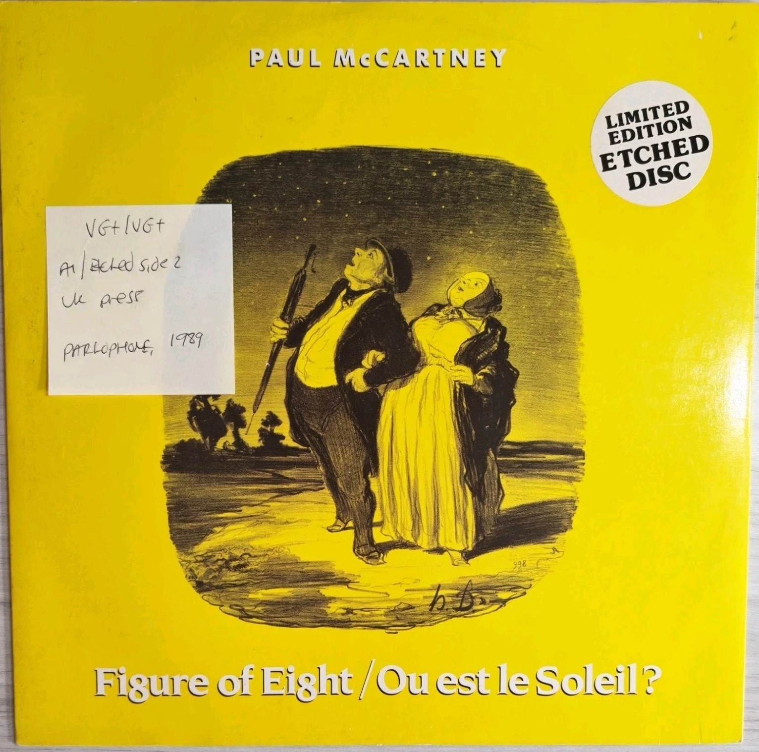 Paul McCartney Figure Of Eight Vinyl Record 12" VG+/VG+ 12RS 6235 1989 vinyl record sleeve Paul McCartney Figure Of Eight Vinyl Record 12" VG+/VG+ 12RS 6235 1989 vinyl record sleeve