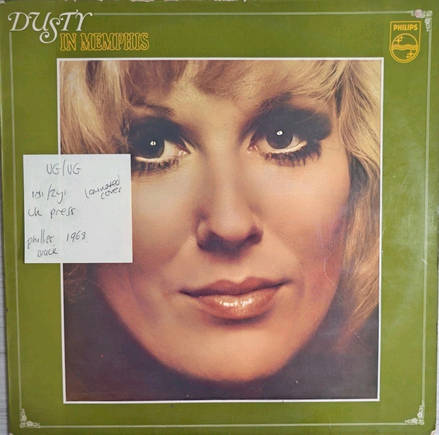 Dusty Springfield Dusty In Memphis Vinyl Record LP VG/VG SBL 7889 1969 vinyl record sleeve Dusty Springfield Dusty In Memphis Vinyl Record LP VG/VG SBL 7889 1969 vinyl record sleeve
