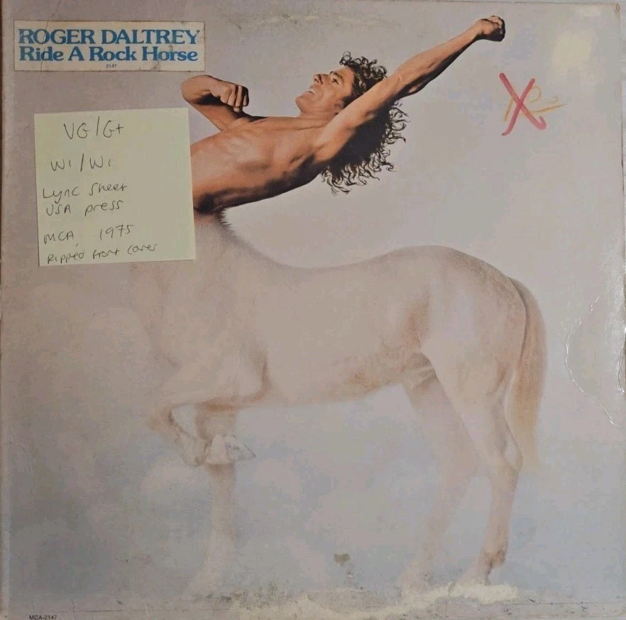 Roger Daltrey Ride A Rock Horse Vinyl Record LP VG/G+ MCA 2147 1975 vinyl record sleeve Roger Daltrey Ride A Rock Horse Vinyl Record LP VG/G+ MCA 2147 1975 vinyl record sleeve