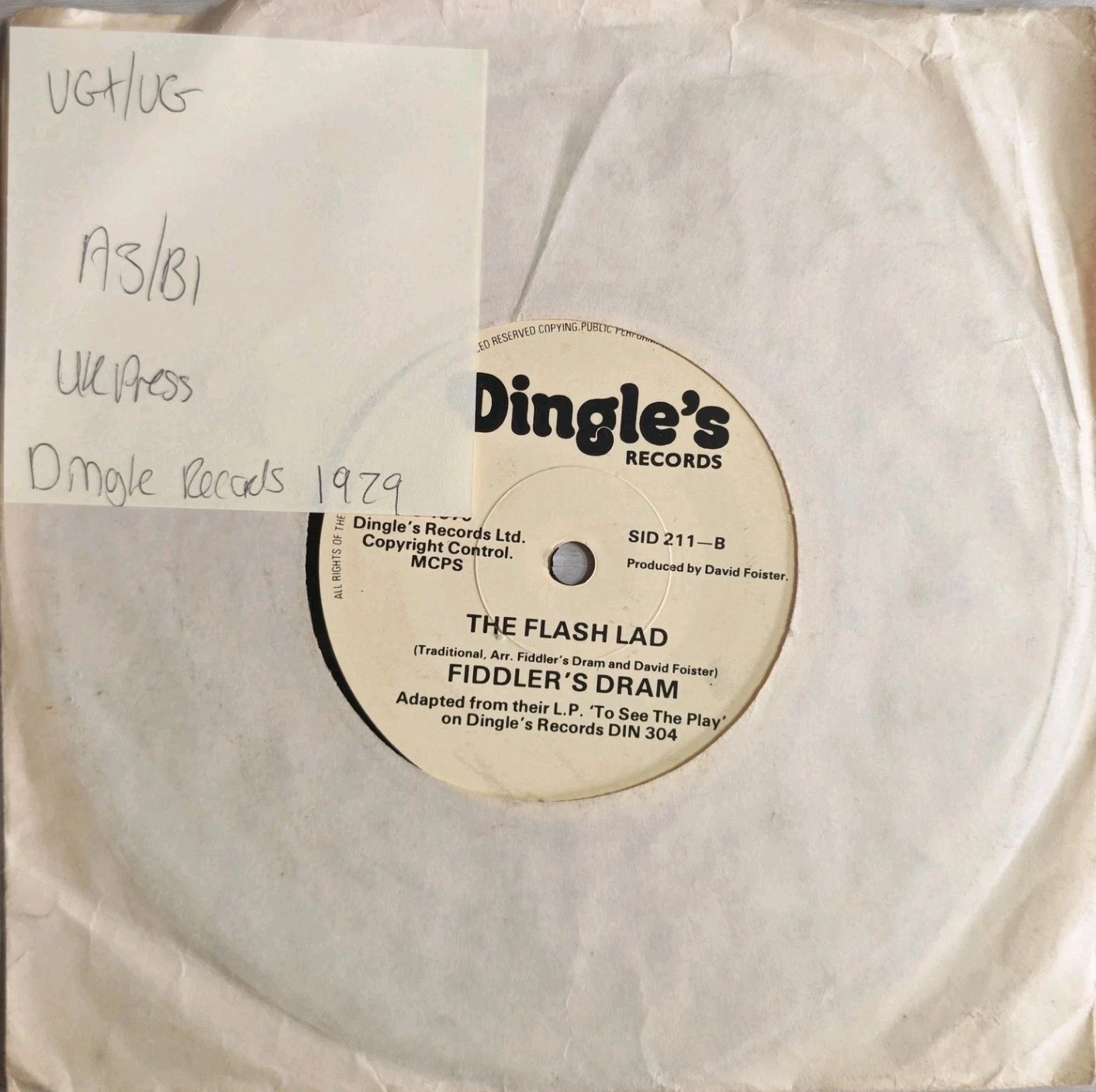 Fiddler's Dram Day Trip To Bangor Vinyl Record 7" VG+/VG SID 211 1979 vinyl record sleeve Fiddler's Dram Day Trip To Bangor Vinyl Record 7" VG+/VG SID 211 1979 vinyl record sleeve