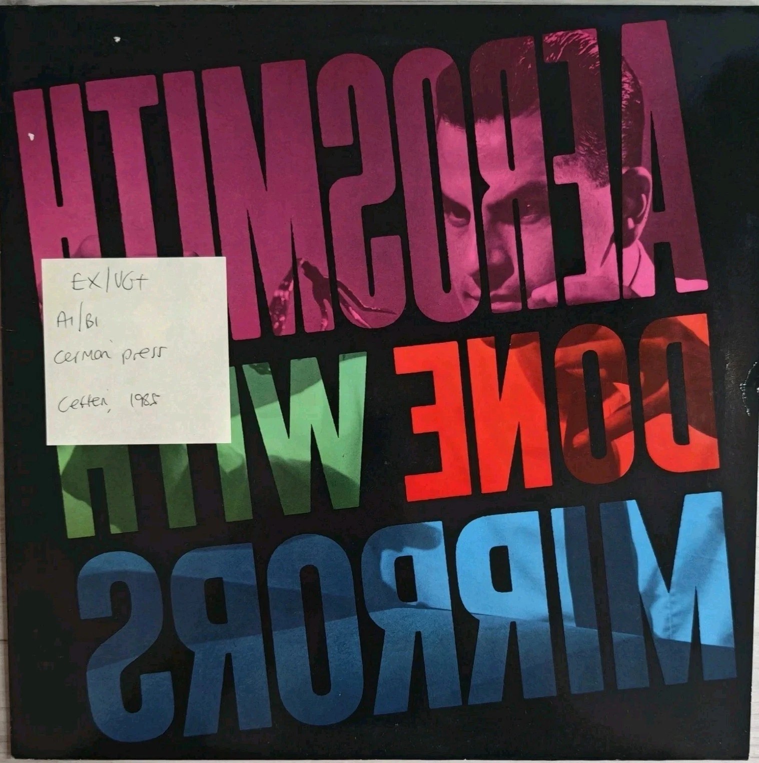 Aerosmith Done With Mirrors Vinyl Record LP EX/VG+ GEF 26695 1985 vinyl record sleeve Aerosmith Done With Mirrors Vinyl Record LP EX/VG+ GEF 26695 1985 vinyl record sleeve