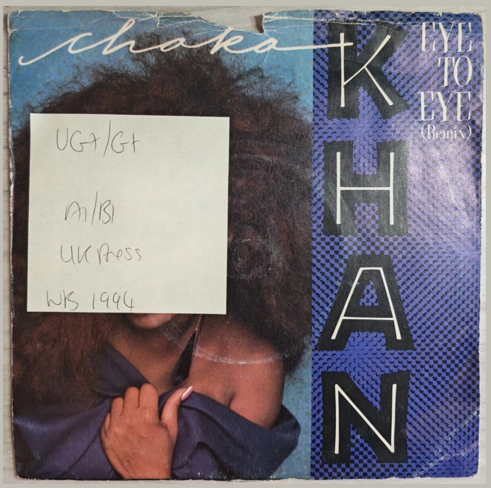 Chaka Khan Eye To Eye (Remix) Vinyl Record 7" VG+/G+ W9009 1985 vinyl record sleeve Chaka Khan Eye To Eye (Remix) Vinyl Record 7" VG+/G+ W9009 1985 vinyl record sleeve