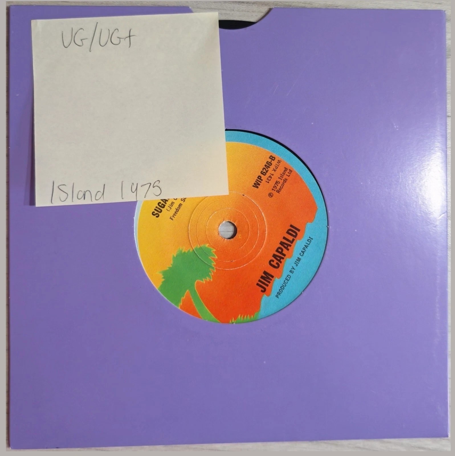 Jim Capaldi Love Hurts Vinyl Record 7" VG/VG+ WIP 6246 1975 vinyl record sleeve Jim Capaldi Love Hurts Vinyl Record 7" VG/VG+ WIP 6246 1975 vinyl record sleeve