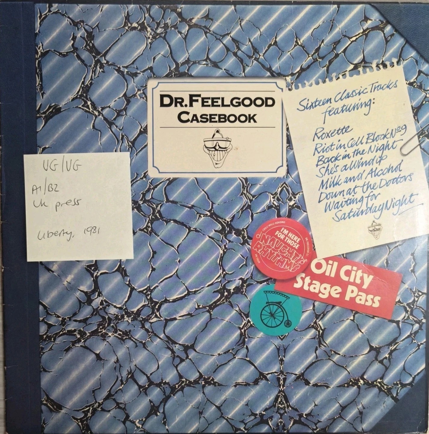 Dr. Feelgood Casebook Vinyl Record LP VG/VG LBG 30341 1981 vinyl record sleeve Dr. Feelgood Casebook Vinyl Record LP VG/VG LBG 30341 1981 vinyl record sleeve