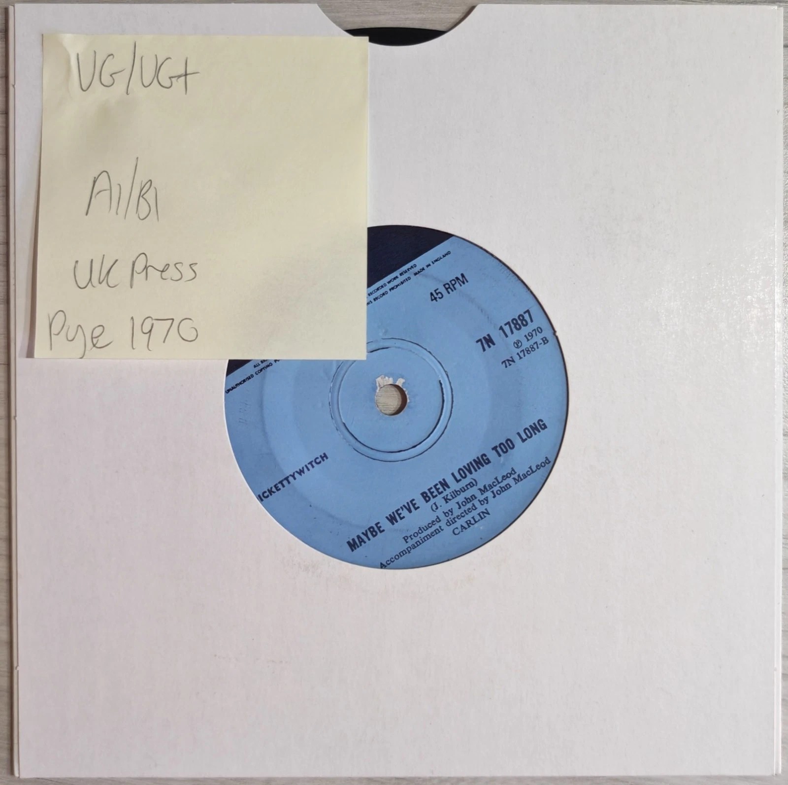 Pickettywitch That Same Old Feeling Vinyl Record 7" VG/VG+ 7N 17887 1970 vinyl record sleeve Pickettywitch That Same Old Feeling Vinyl Record 7" VG/VG+ 7N 17887 1970 vinyl record sleeve
