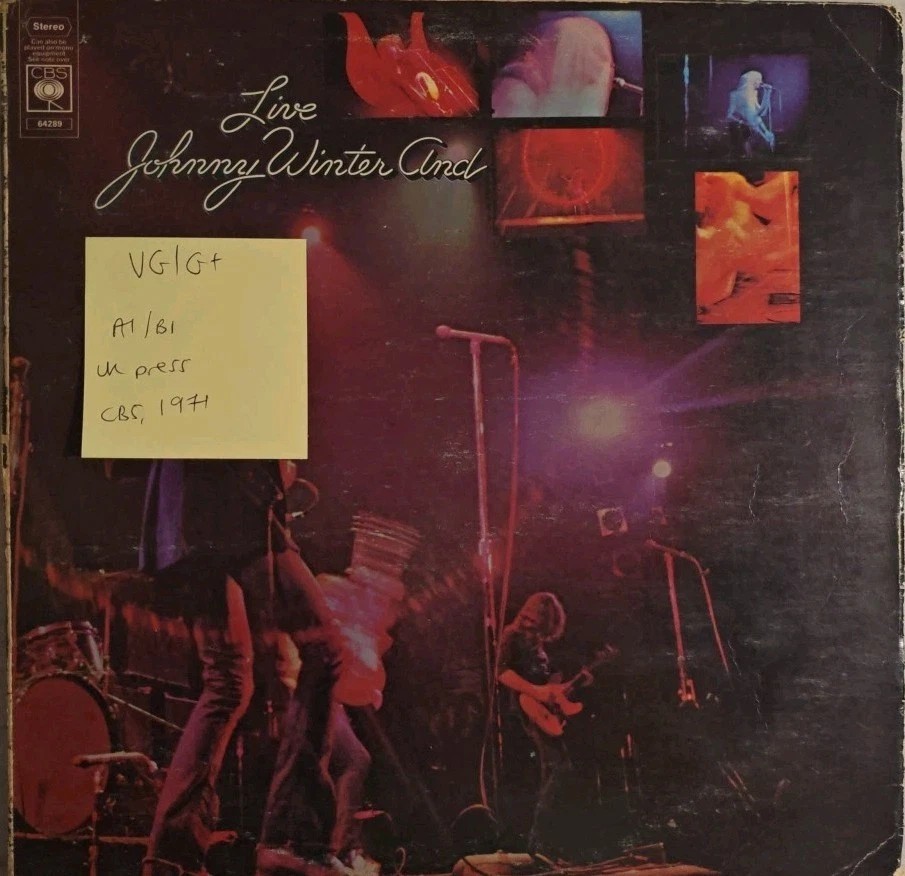 Johnny Winter And Live Vinyl Record LP VG/G+ CBS64289 1971 vinyl record sleeve Johnny Winter And Live Vinyl Record LP VG/G+ CBS64289 1971 vinyl record sleeve