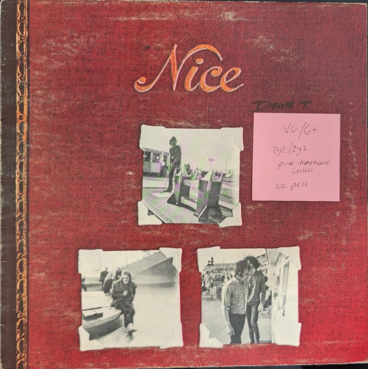 The Nice Self Titled Vinyl Record LP VG/G+ IMSP 026 1969 vinyl record sleeve The Nice Self Titled Vinyl Record LP VG/G+ IMSP 026 1969 vinyl record sleeve