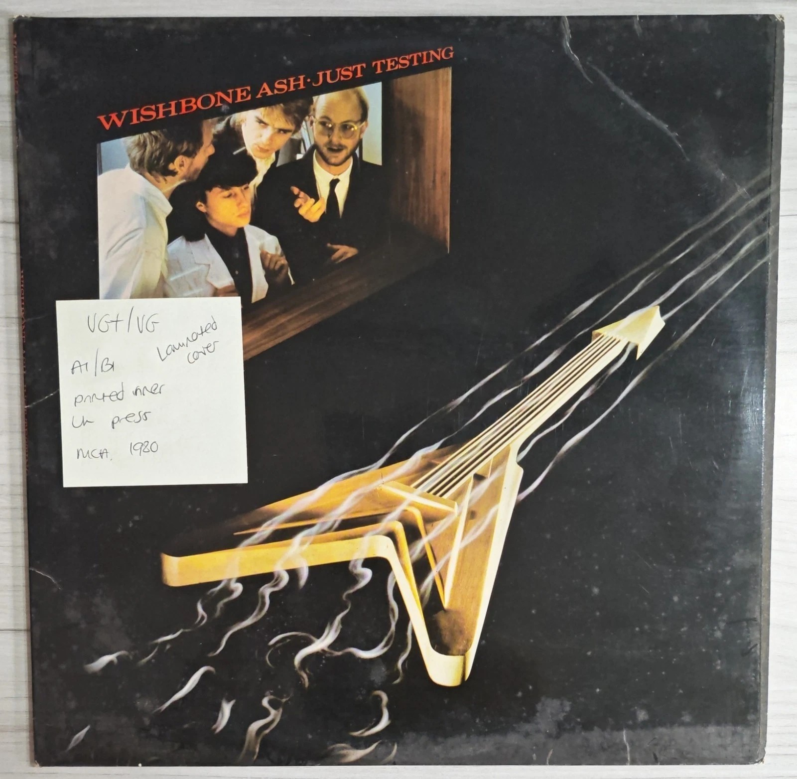 Wishbone Ash Just Testing Vinyl Record LP VG+/VG MCF 3052 1980 vinyl record sleeve Wishbone Ash Just Testing Vinyl Record LP VG+/VG MCF 3052 1980 vinyl record sleeve