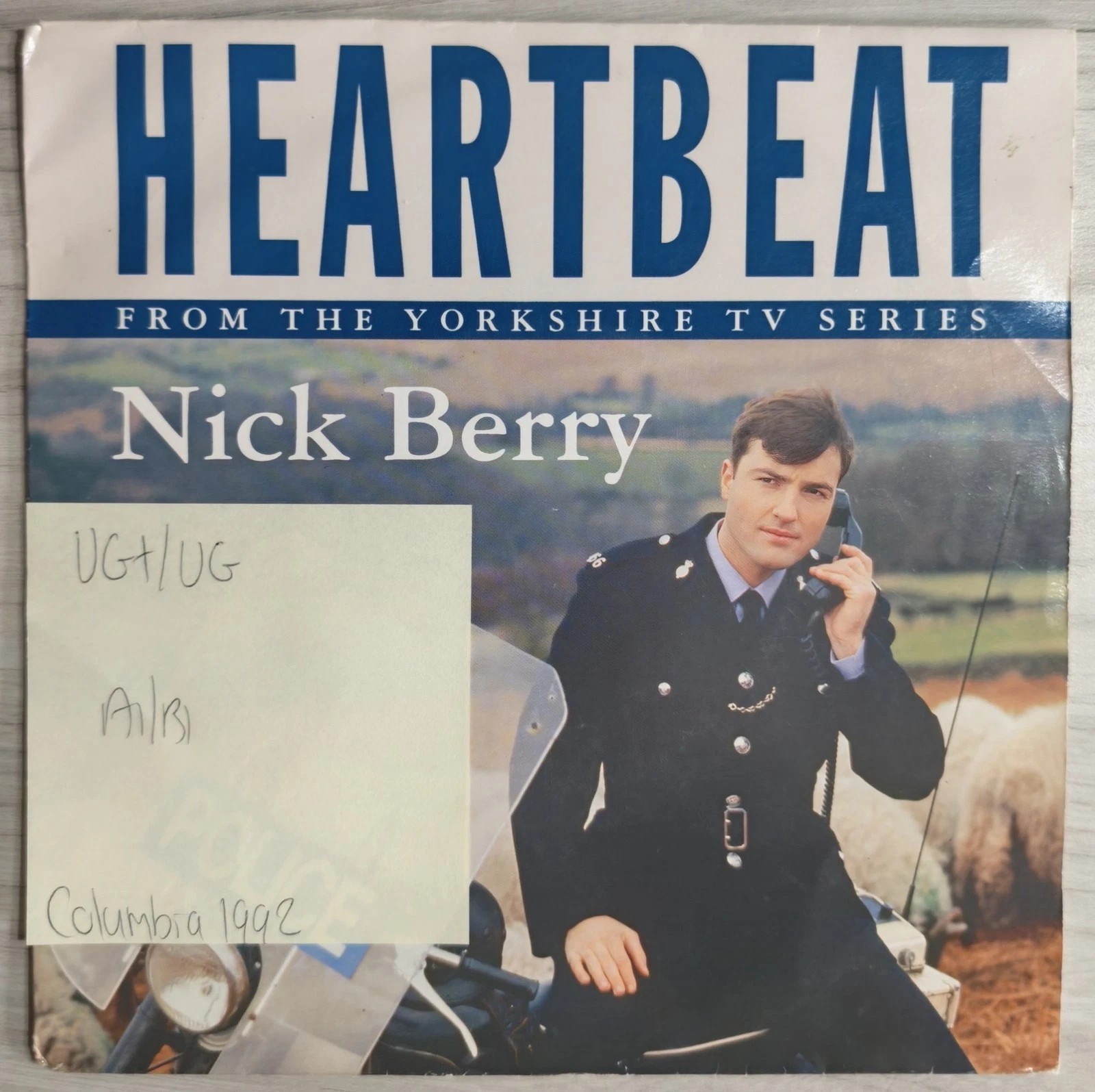Nick Berry Heartbeat Vinyl Record 7" VG+/VG 658151 7 1992 vinyl record sleeve Nick Berry Heartbeat Vinyl Record 7" VG+/VG 658151 7 1992 vinyl record sleeve