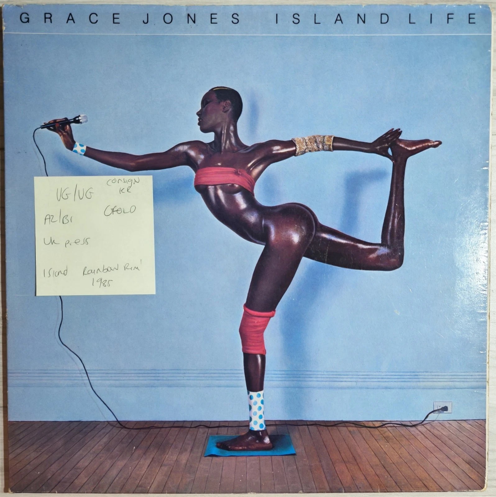 Grace Jones Island Life Vinyl Record LP VG/VG GJ 1 1985 vinyl record sleeve Grace Jones Island Life Vinyl Record LP VG/VG GJ 1 1985 vinyl record sleeve
