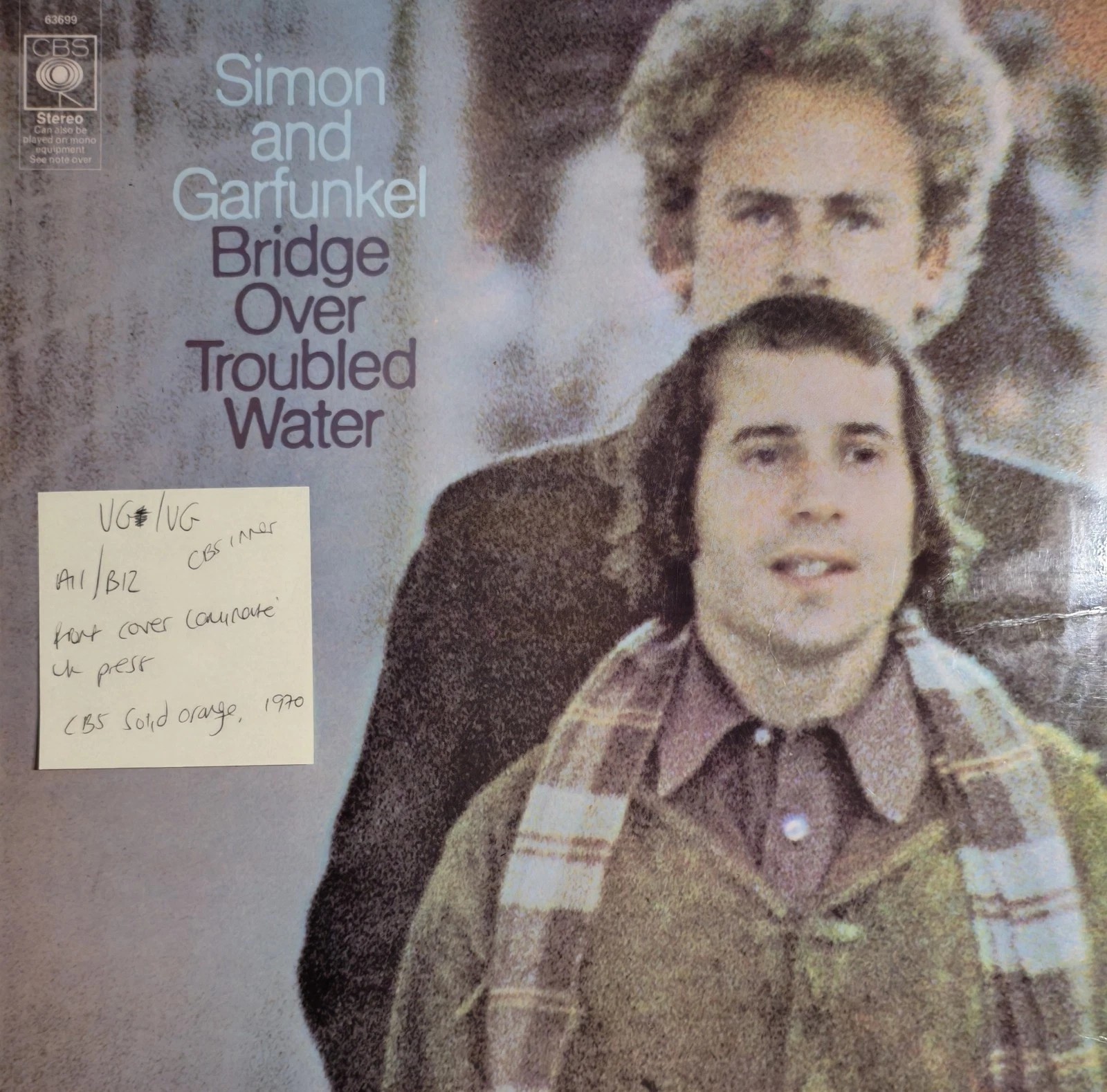 Simon & Garfunkel Bridge Over Troubled Water Vinyl Record LP VG+/VG S 63699 1970 vinyl record sleeve Simon & Garfunkel Bridge Over Troubled Water Vinyl Record LP VG+/VG S 63699 1970 vinyl record sleeve