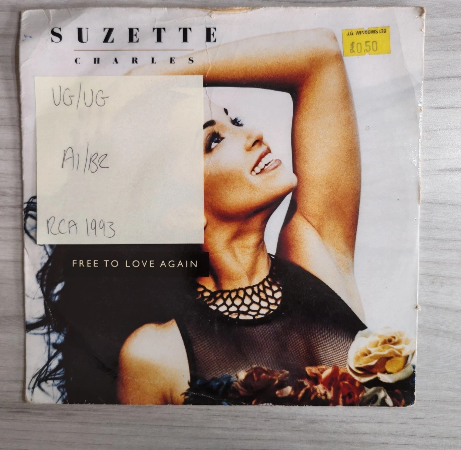 Suzette Charles Free To Love Again Vinyl Record 7" VG/VG 74321 15837-7 1993 vinyl record sleeve Suzette Charles Free To Love Again Vinyl Record 7" VG/VG 74321 15837-7 1993 vinyl record sleeve