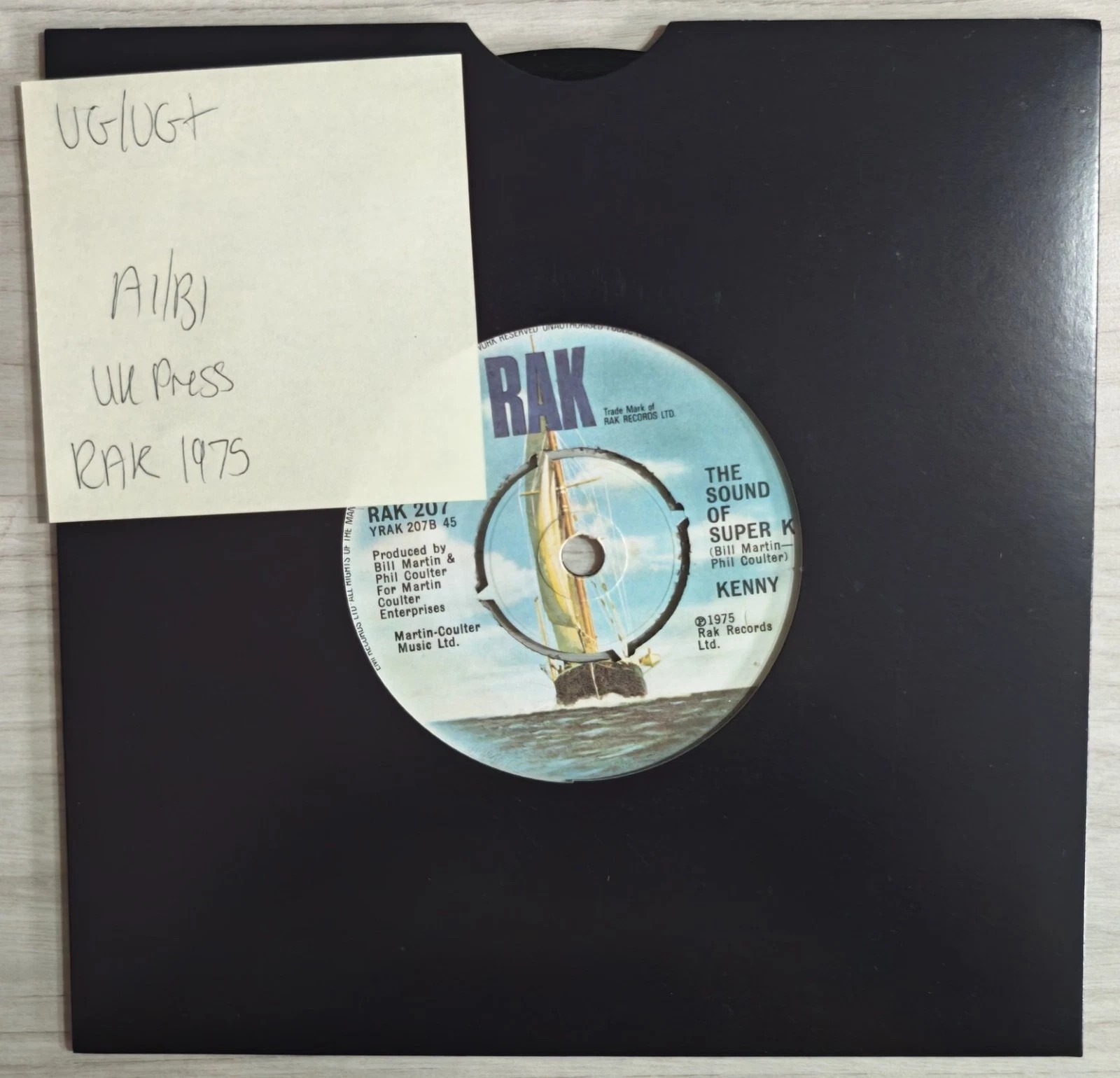 Kenny Baby I Love You, OK! Vinyl Record 7" VG/VG+ RAK 207 1975 vinyl record sleeve Kenny Baby I Love You, OK! Vinyl Record 7" VG/VG+ RAK 207 1975 vinyl record sleeve