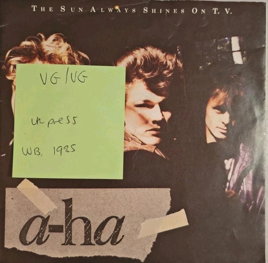 a-ha The Sun Always Shines On T.V. Vinyl Record VG/VG W8846T 1985 vinyl record sleeve a-ha The Sun Always Shines On T.V. Vinyl Record VG/VG W8846T 1985 vinyl record sleeve