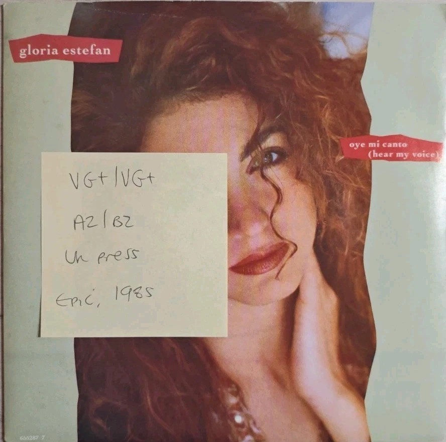 Gloria Estefan Oye Mi Canto (Hear My Voice) Vinyl Record VG+/VG+ 655287 1989 vinyl record sleeve Gloria Estefan Oye Mi Canto (Hear My Voice) Vinyl Record VG+/VG+ 655287 1989 vinyl record sleeve