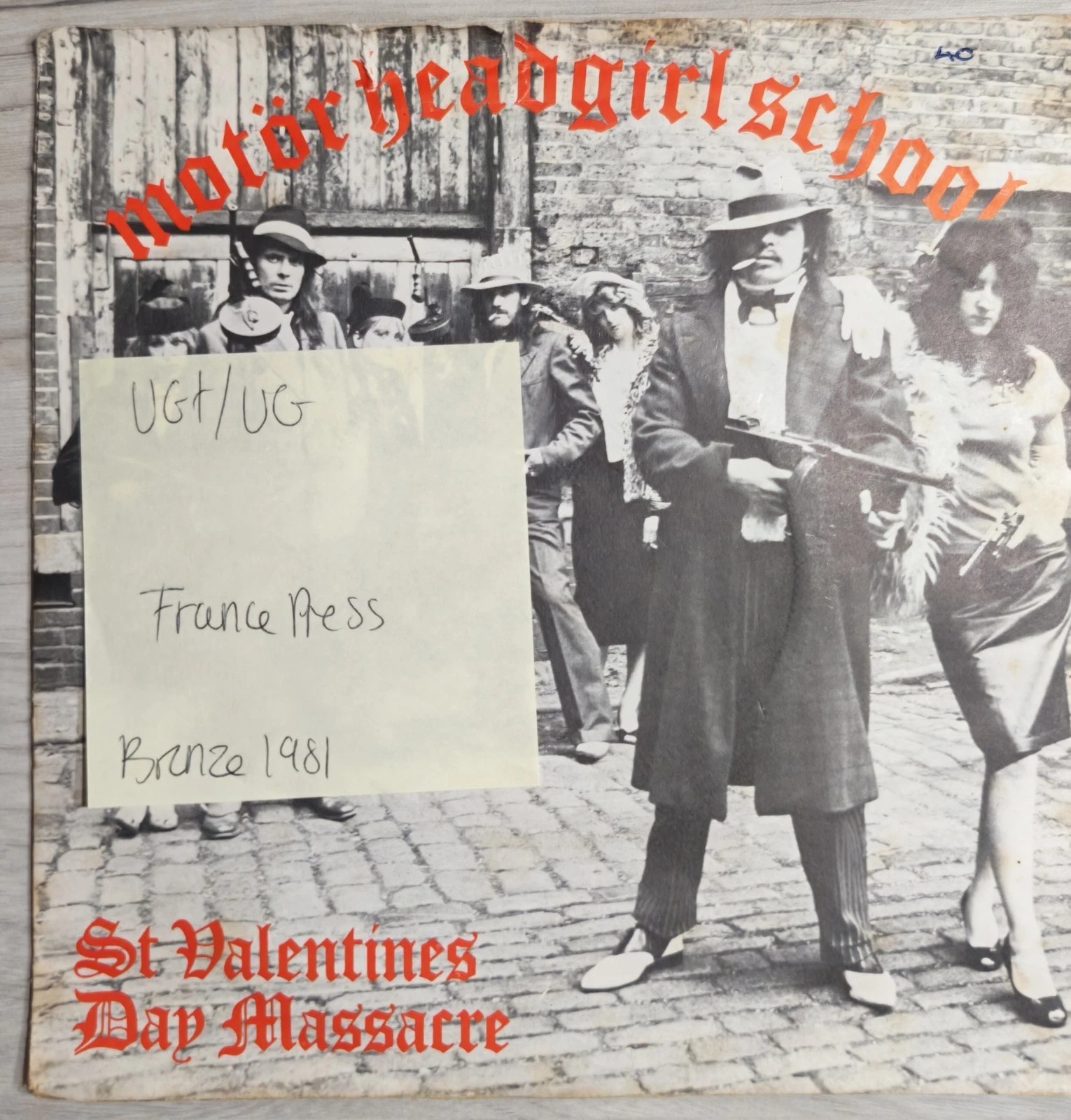 Motörhead & Girl school St Valentine's Day Massacre Vinyl Record VG+/VG BRO116 vinyl record sleeve Motörhead & Girl school St Valentine's Day Massacre Vinyl Record VG+/VG BRO116 vinyl record sleeve