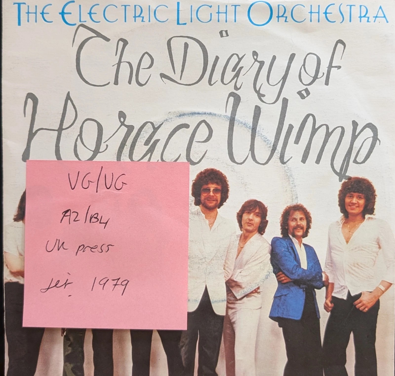 Electric Light Orchestra The Diary Of Horace Wimp Vinyl Record VG/VG JET150 1979 vinyl record sleeve Electric Light Orchestra The Diary Of Horace Wimp Vinyl Record VG/VG JET150 1979 vinyl record sleeve