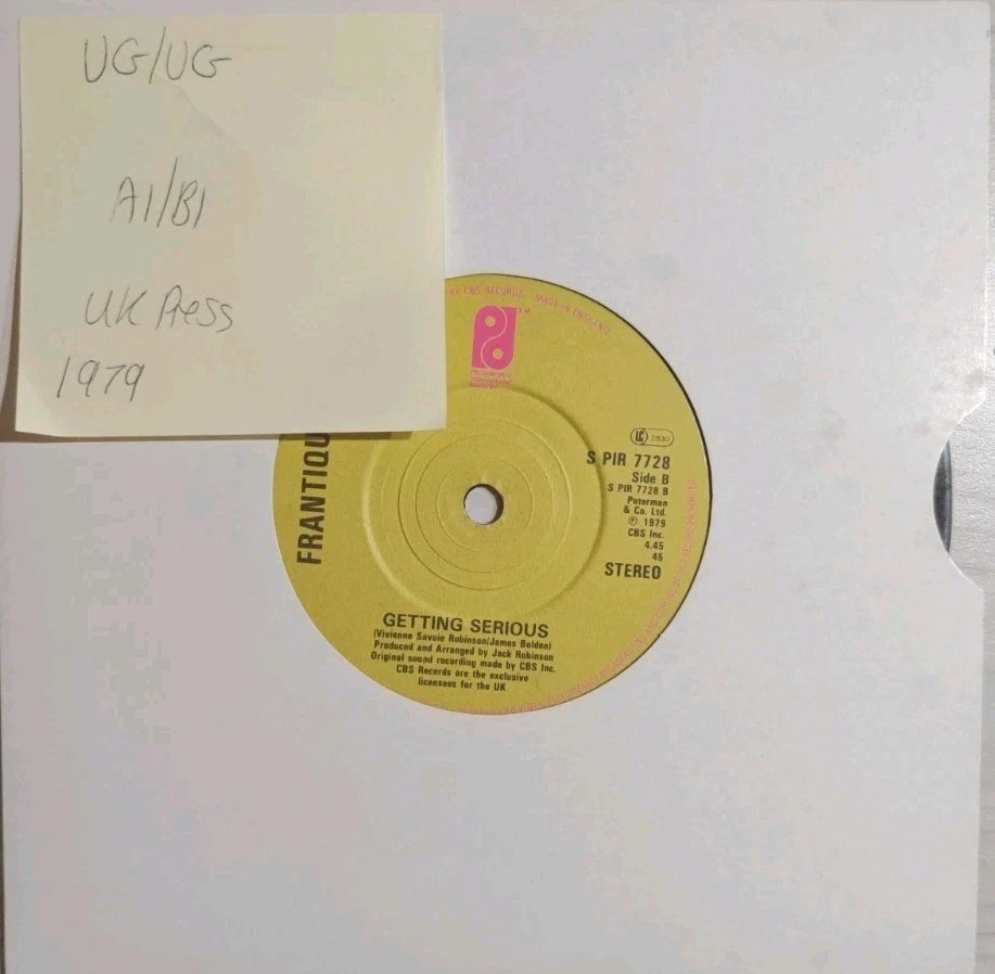 Frantique Strut Your Funky Stuff Getting Serious Vinyl Record VG/VG PIR7728 1979 vinyl record sleeve Frantique Strut Your Funky Stuff Getting Serious Vinyl Record VG/VG PIR7728 1979 vinyl record sleeve