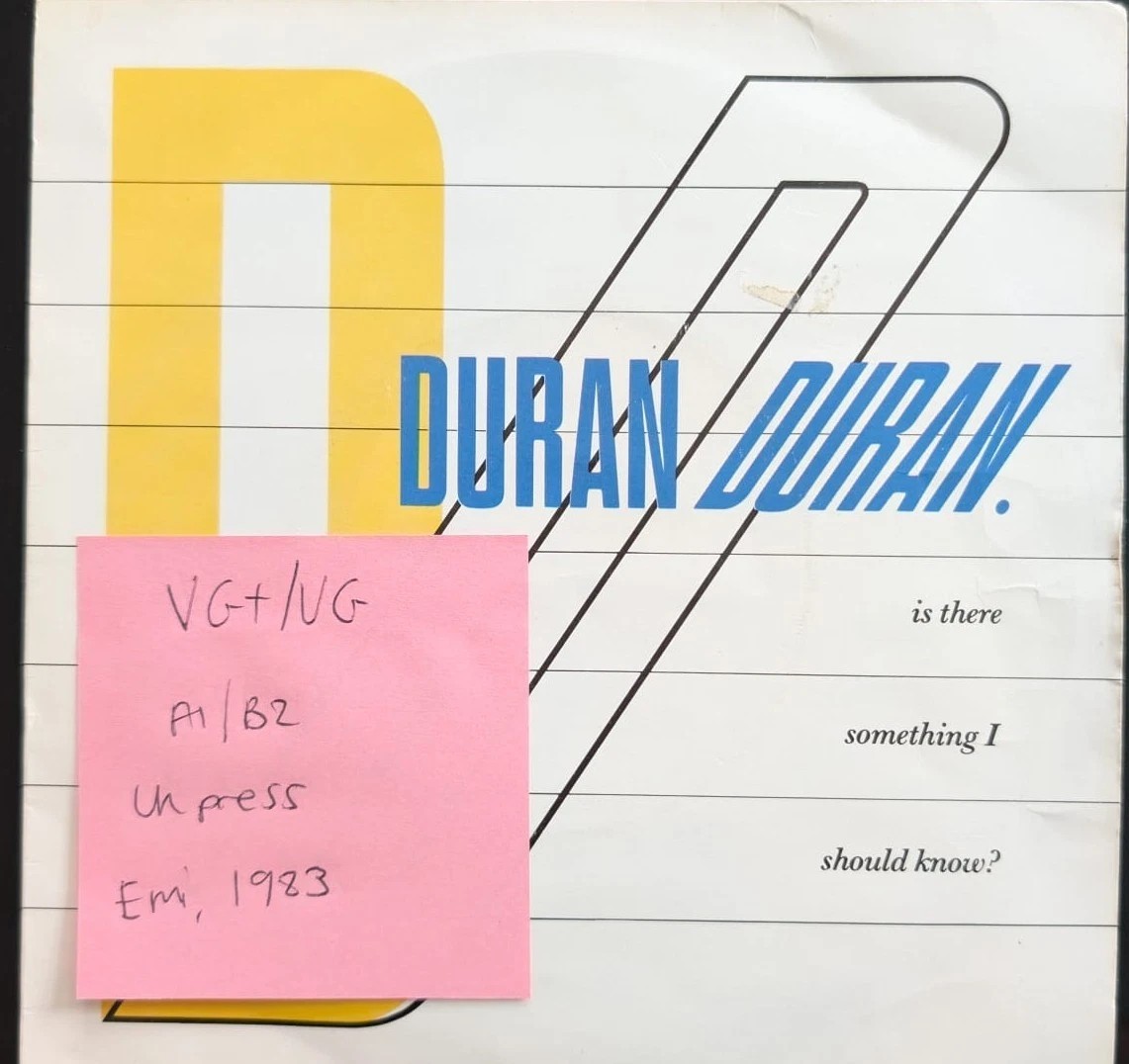 Duran Duran Is There Something I Should Know? Vinyl Record VG+/VG EMI 5371 1983 vinyl record sleeve Duran Duran Is There Something I Should Know? Vinyl Record VG+/VG EMI 5371 1983 vinyl record sleeve
