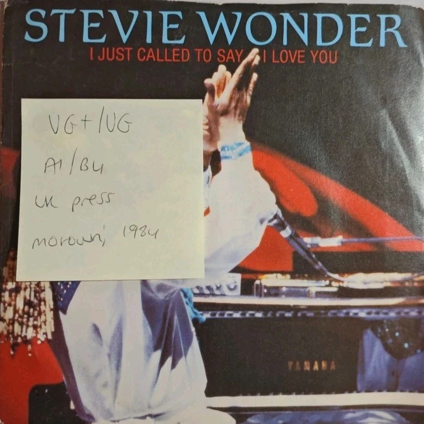 Stevie Wonder I Just Called To Say I Love You Vinyl Record VG+/VG TMG1349 1984 vinyl record sleeve Stevie Wonder I Just Called To Say I Love You Vinyl Record VG+/VG TMG1349 1984 vinyl record sleeve