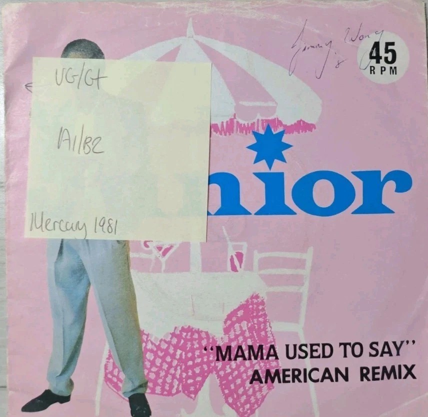 Junior Mama Used To Say Vinyl Record VG/G+ MER98 1981 vinyl record sleeve Junior Mama Used To Say Vinyl Record VG/G+ MER98 1981 vinyl record sleeve